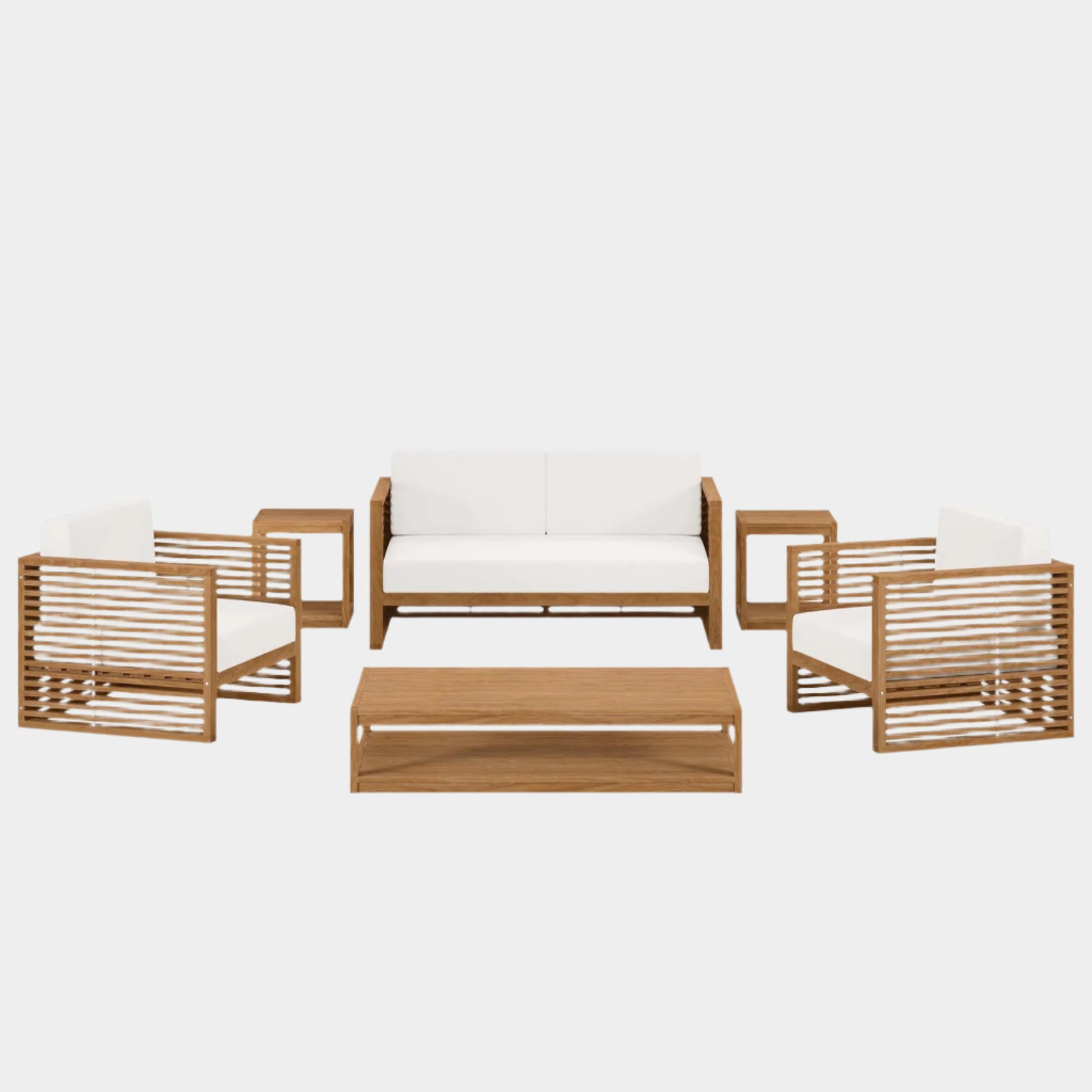 Carlsbad 6-Piece Teak Wood Outdoor Patio Set