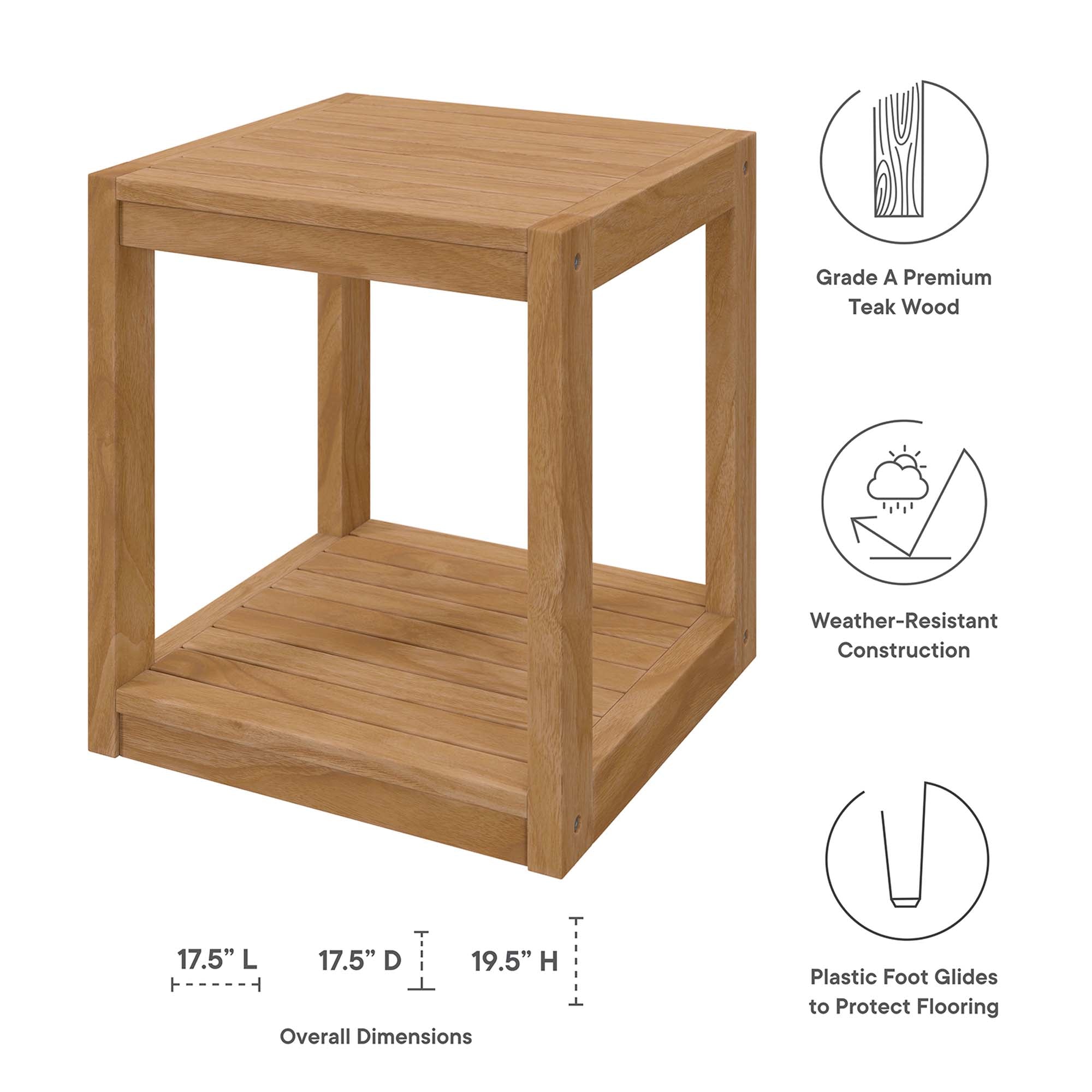 Carlsbad 3-Piece Teak Wood Outdoor Patio Set