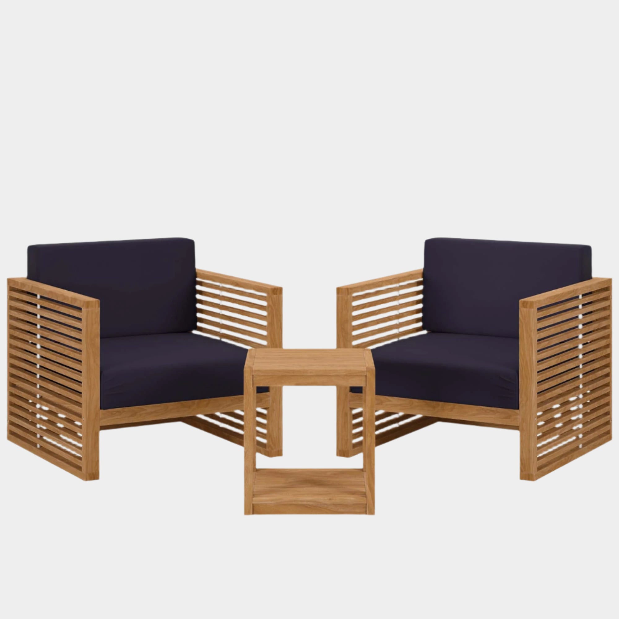 Carlsbad 3-Piece Teak Wood Outdoor Patio Set