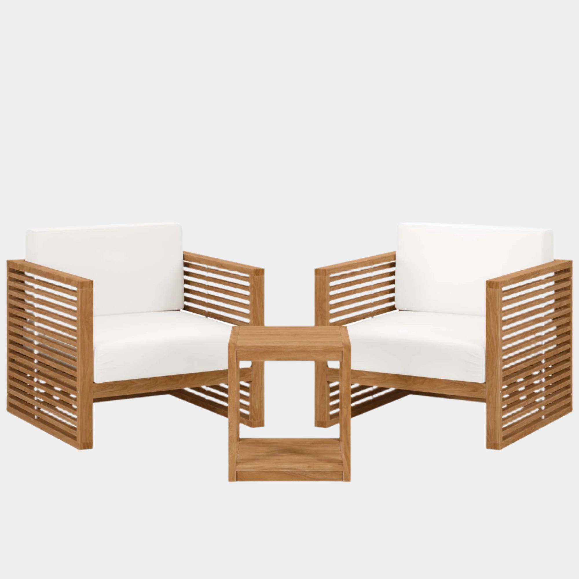 Carlsbad 3-Piece Teak Wood Outdoor Patio Set