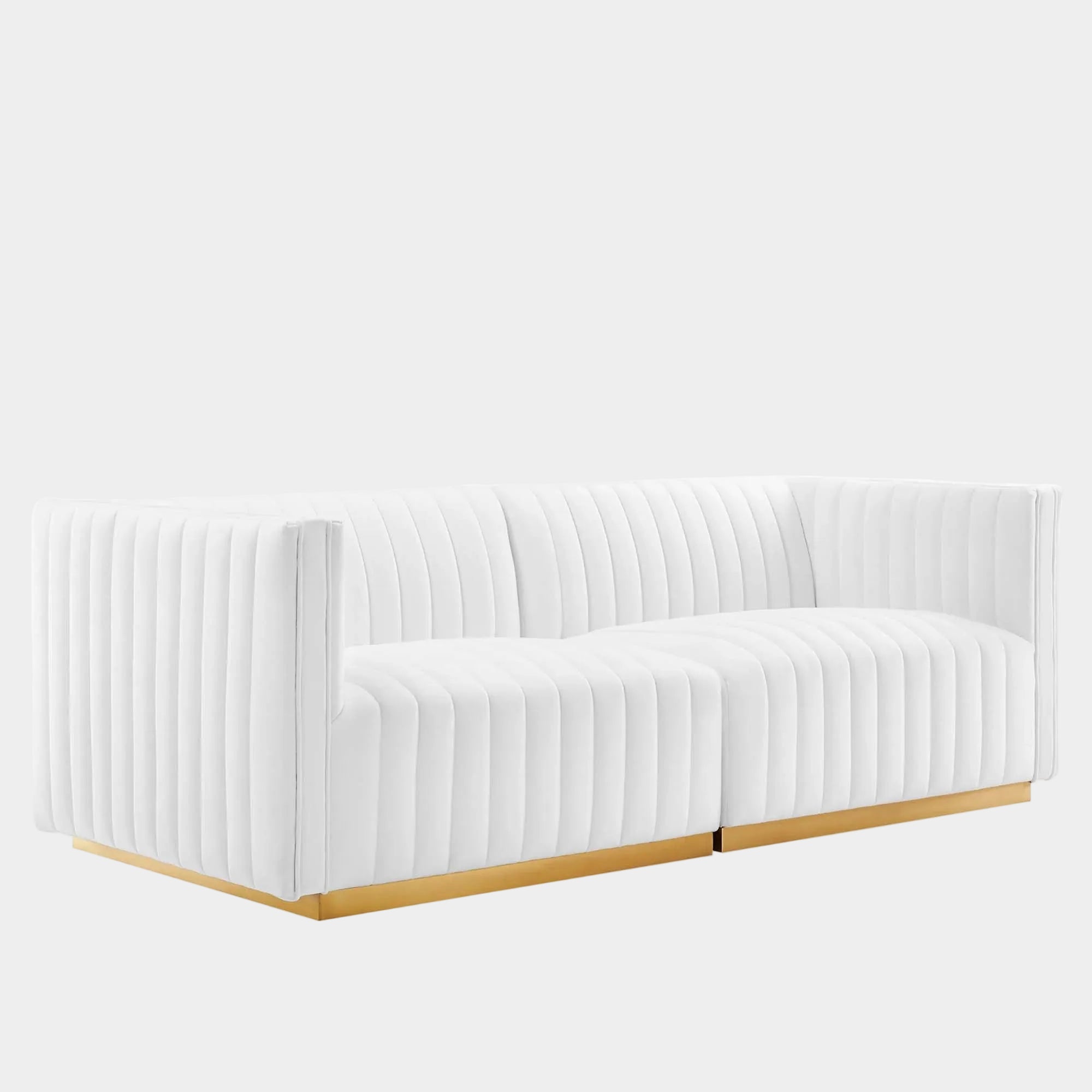 Conjure Channel Tufted Performance Velvet Loveseat