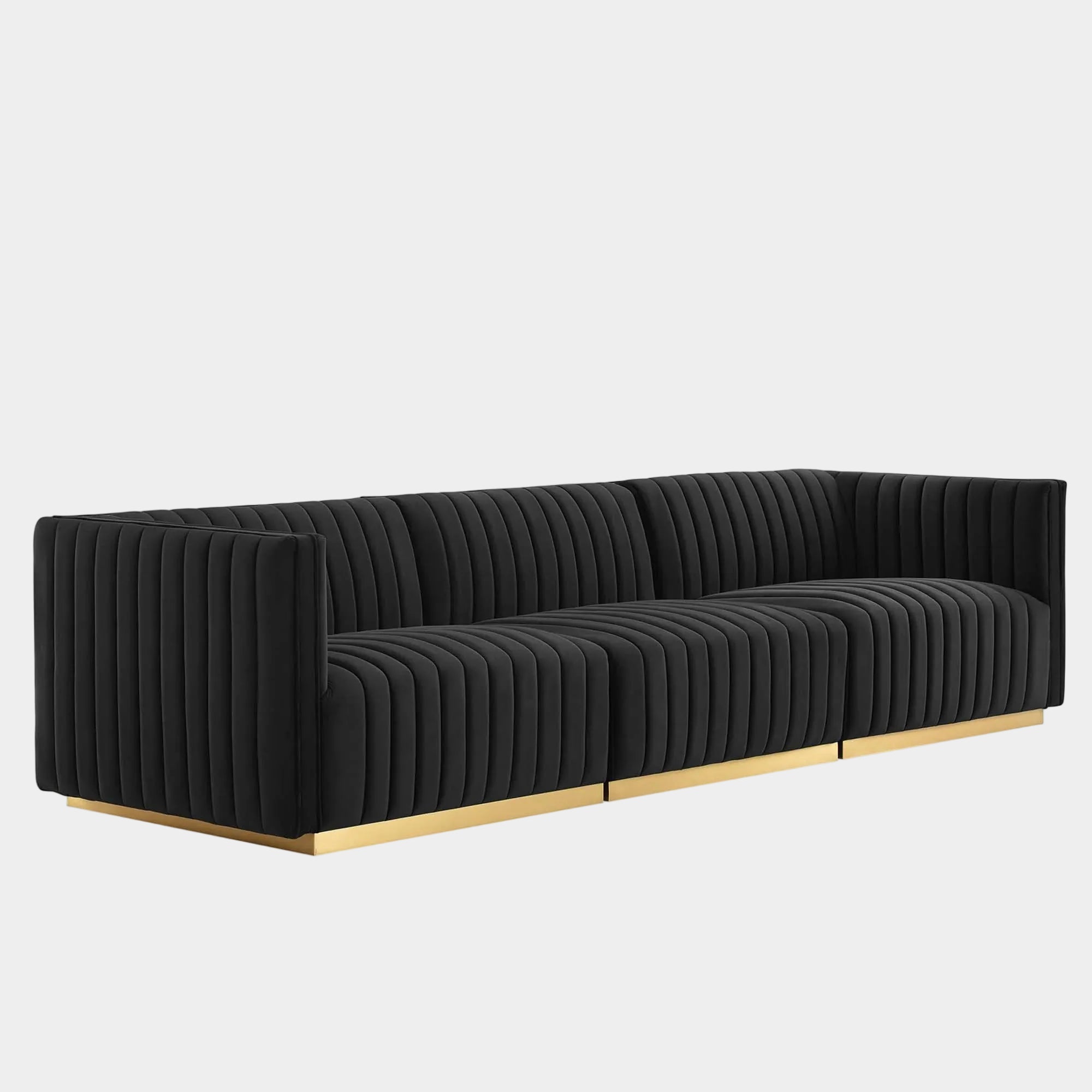 Conjure Channel Tufted Performance Velvet Sofa