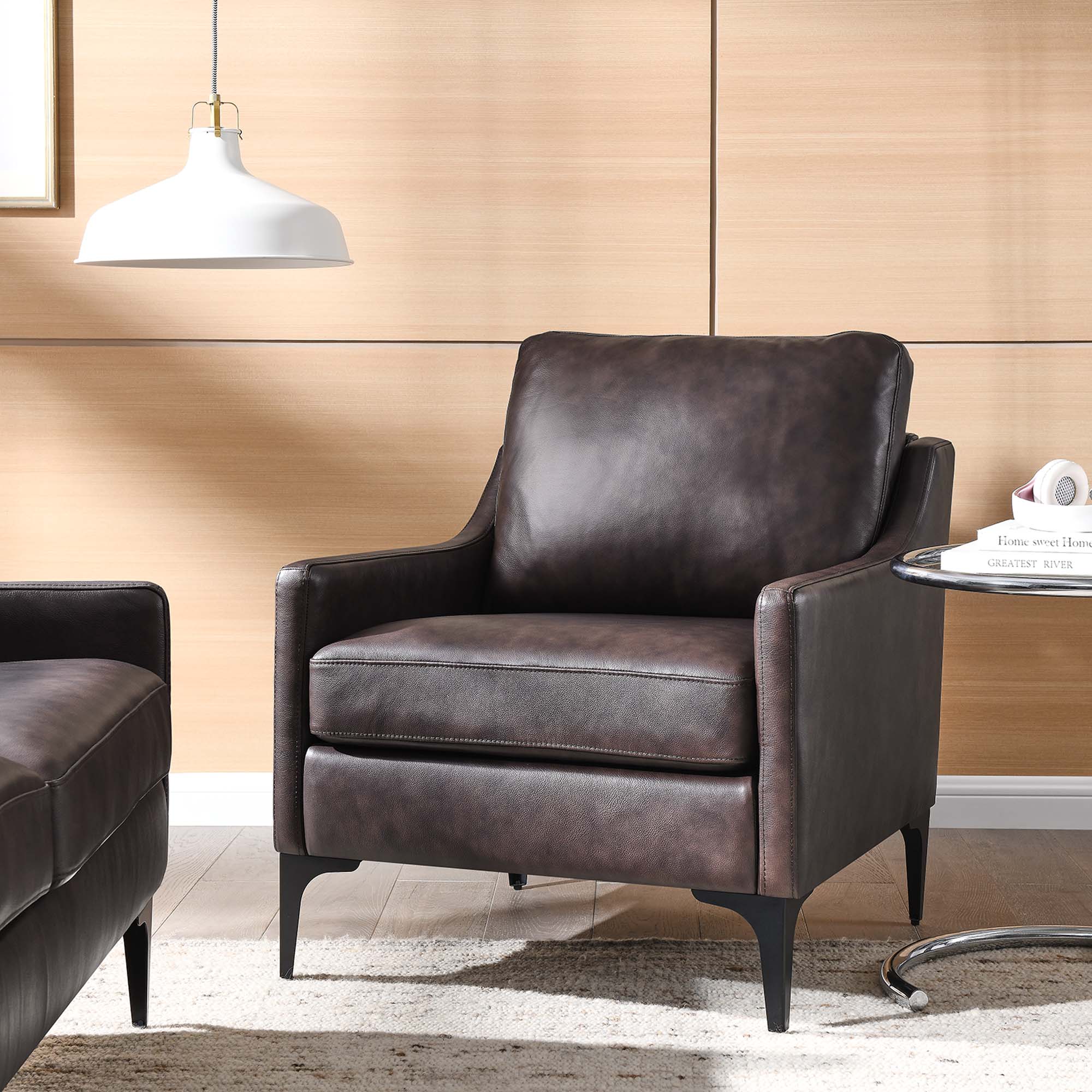 Fauteuil en cuir Corland
