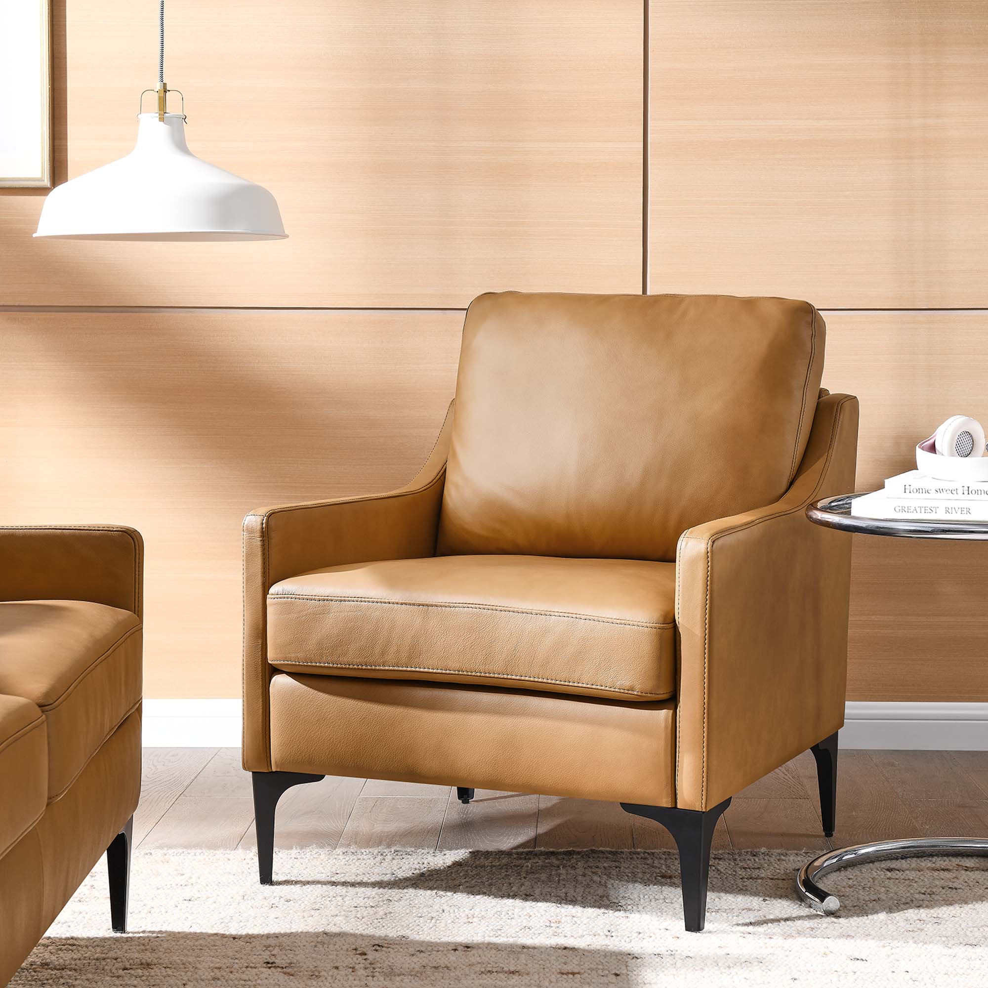 Fauteuil en cuir Corland