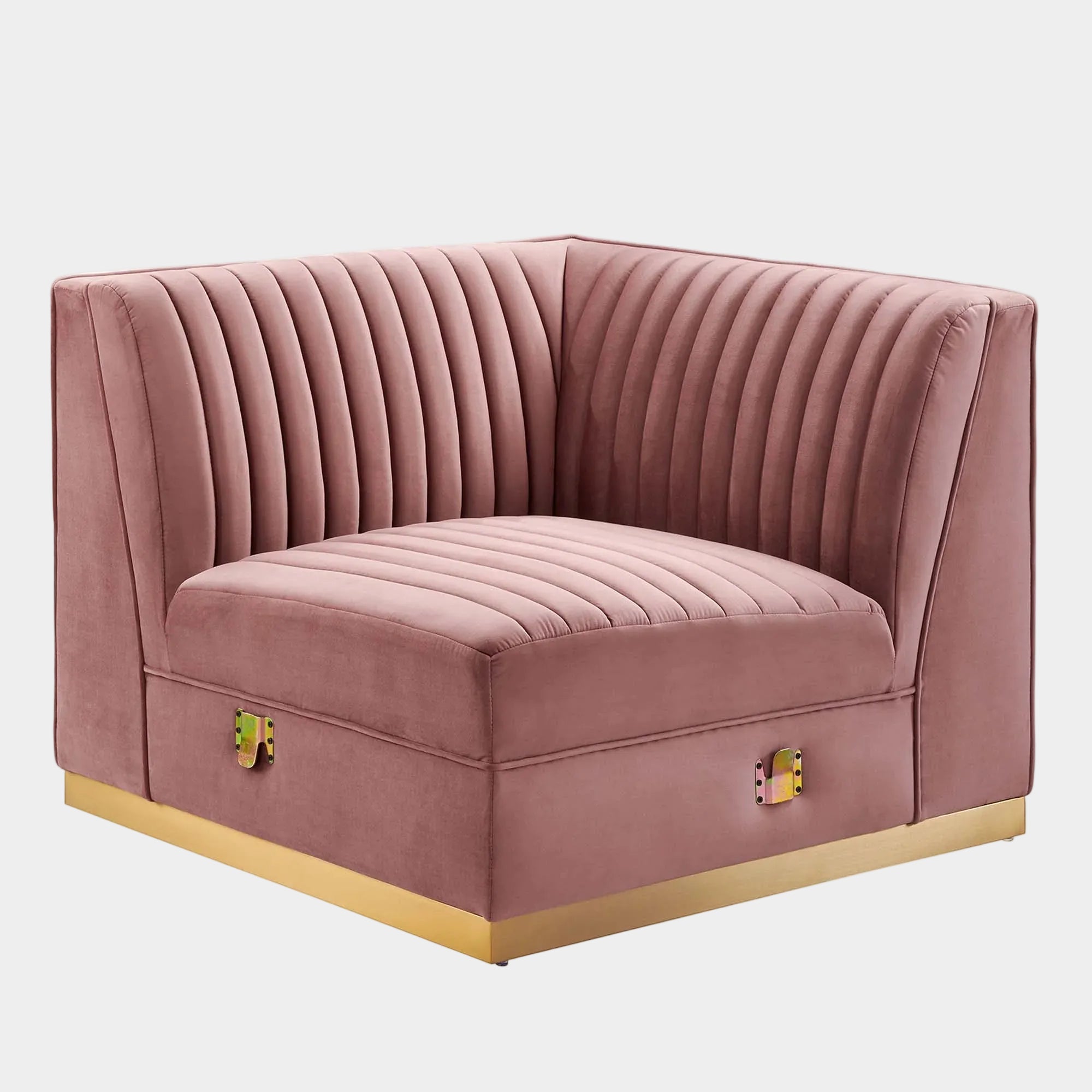 Sanguine Channel Tufted Performance Velvet Modular Sectional Sofa Right Corner Chair