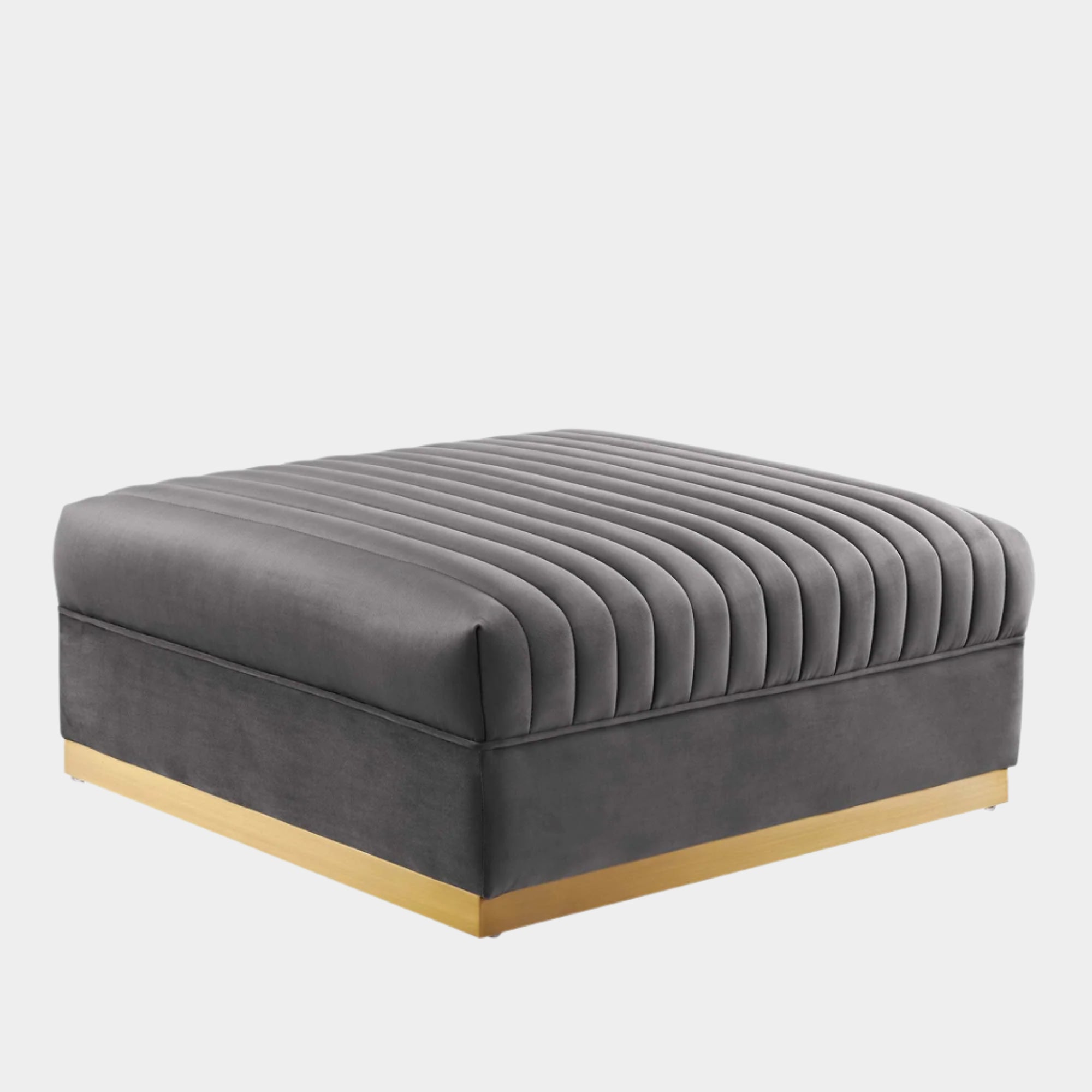 Sanguine Channel Tufted Performance Velvet Modular Sectional Sofa Ottoman