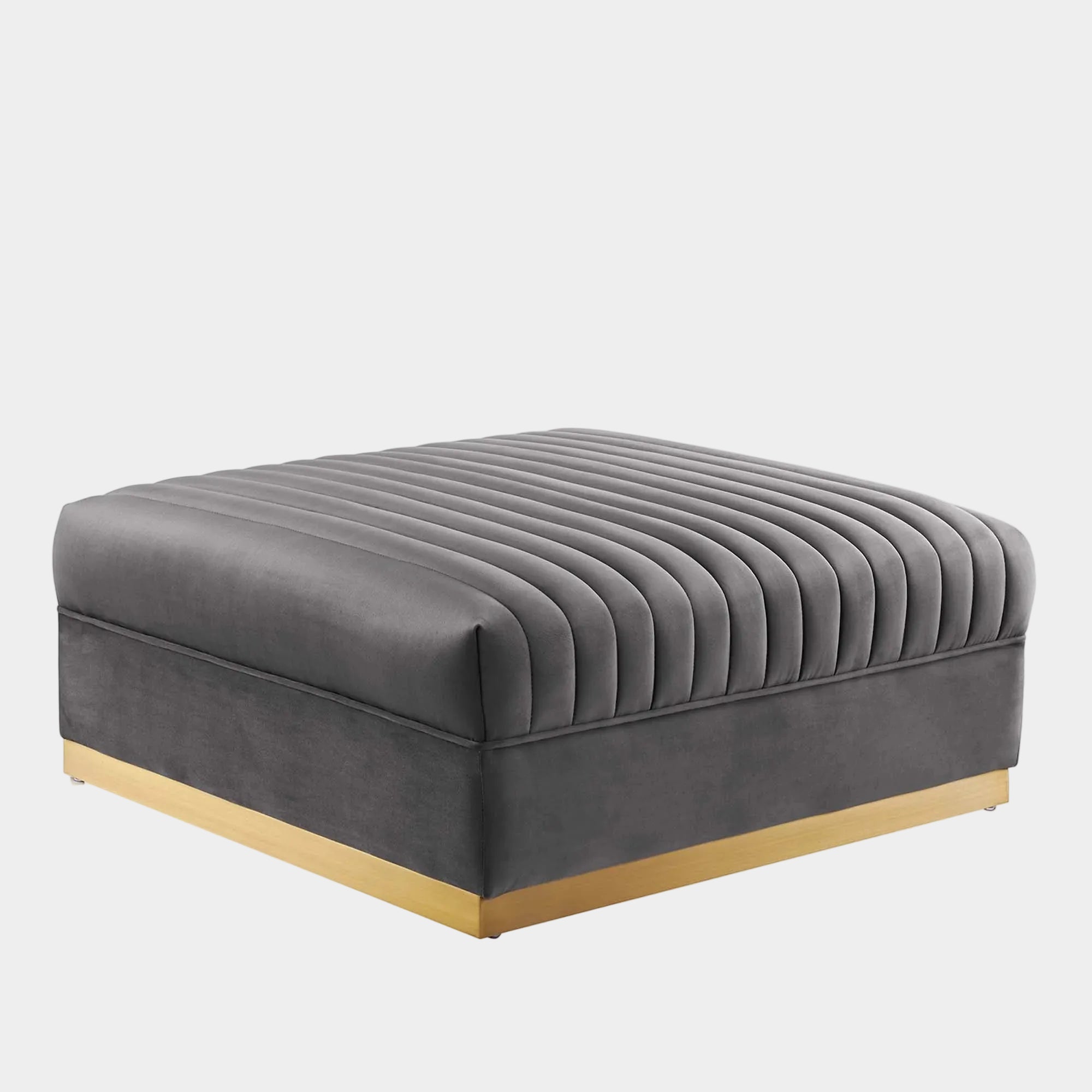 Sanguine Channel Tufted Performance Velvet Modular Sectional Sofa Ottoman