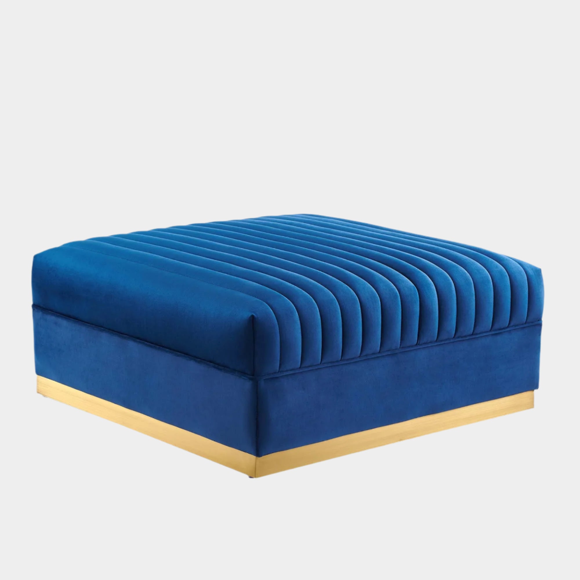 Sanguine Channel Tufted Performance Velvet Modular Sectional Sofa Ottoman