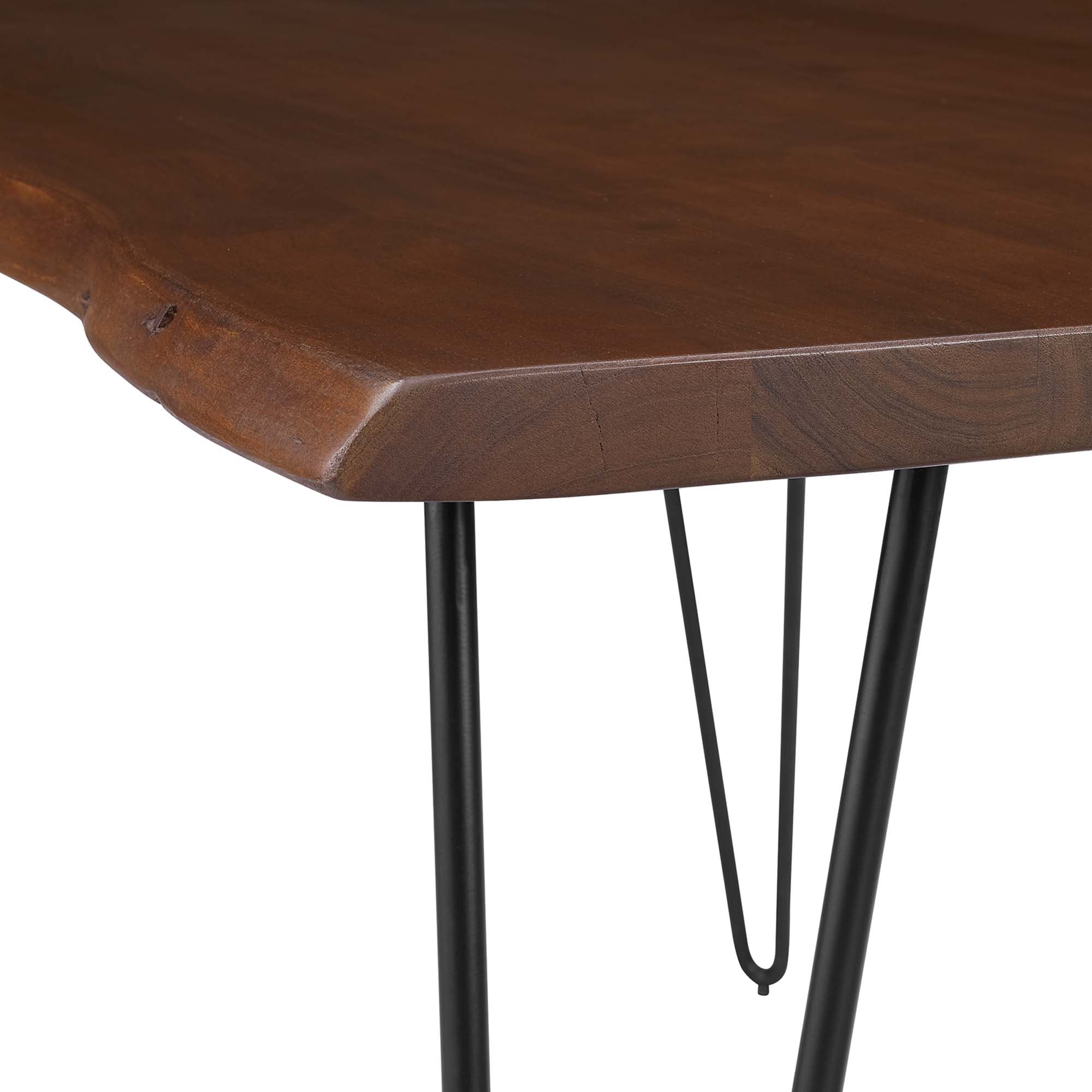 Table à manger en bois d'acacia à bords vivants Ardor de 74 po