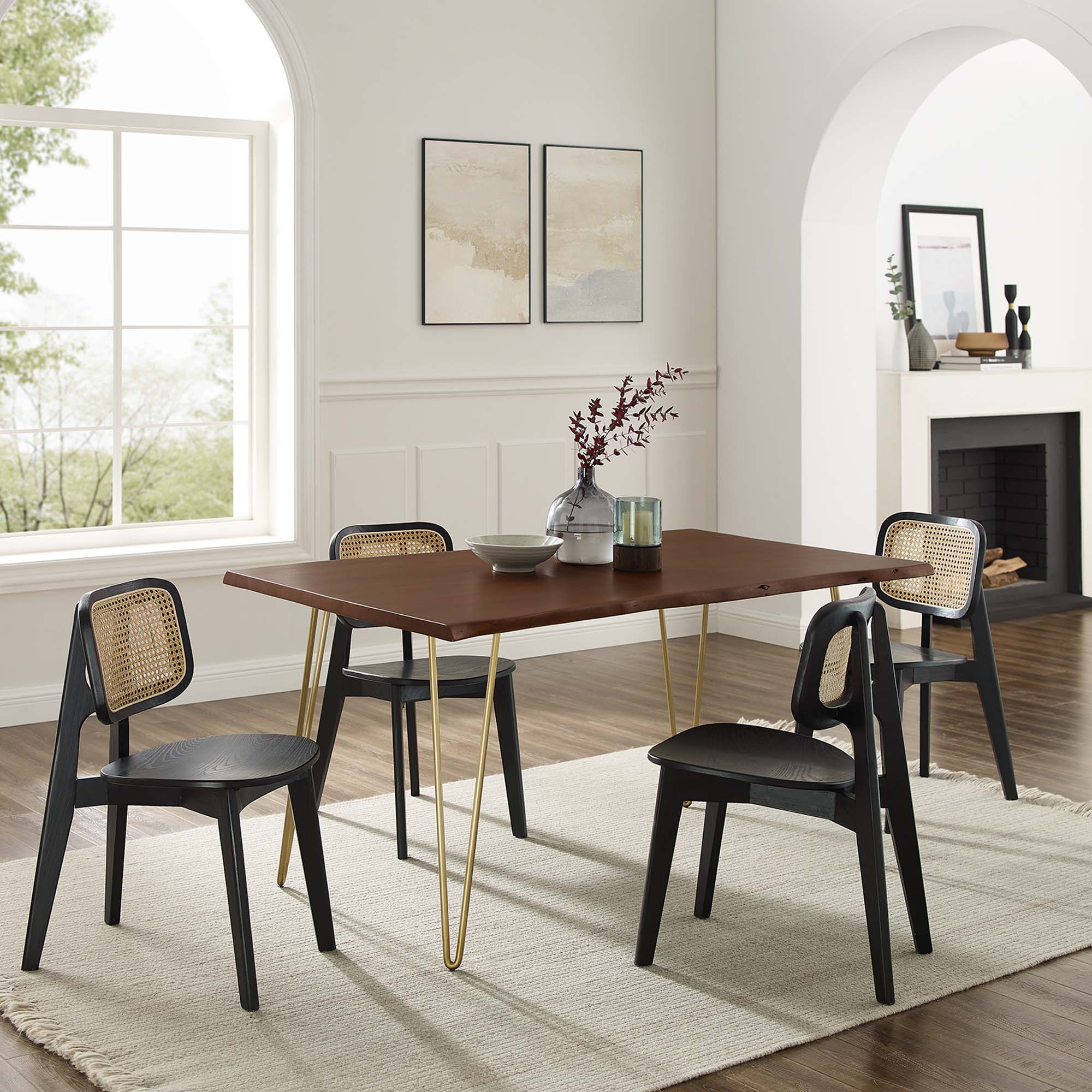 Table à manger en bois d'acacia à bords vivants Ardor de 60 po