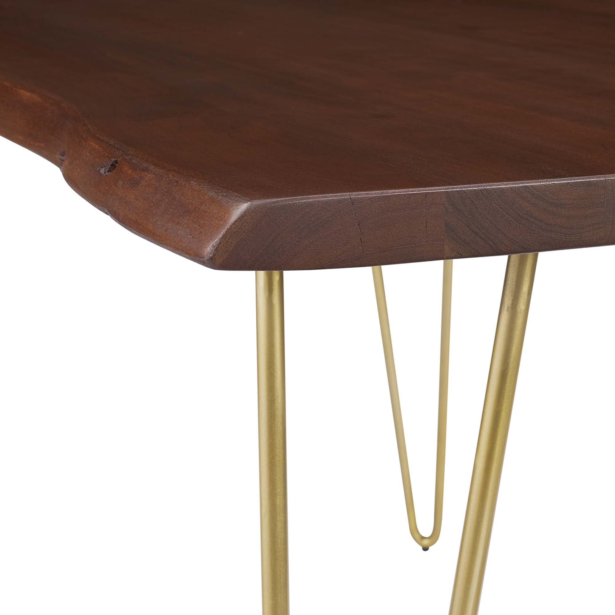 Table à manger en bois d'acacia à bords vivants Ardor de 74 po