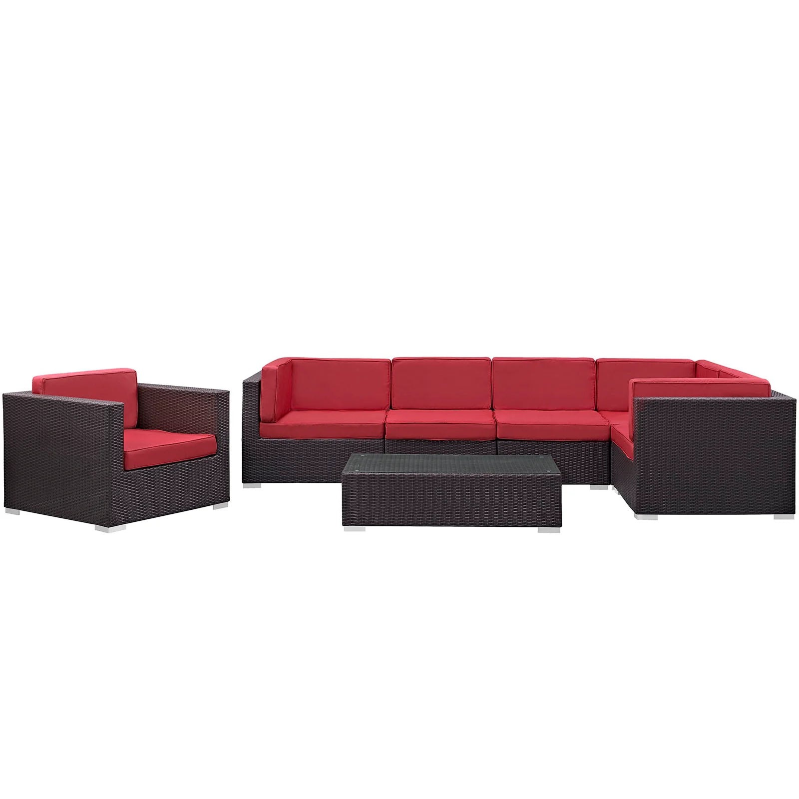 Corona 7 Piece Outdoor Patio Sectional Set