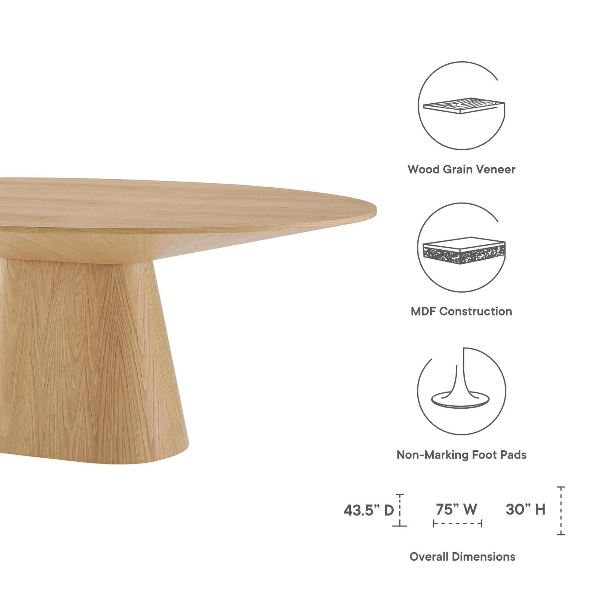 Table à manger ovale Provision de 75 po