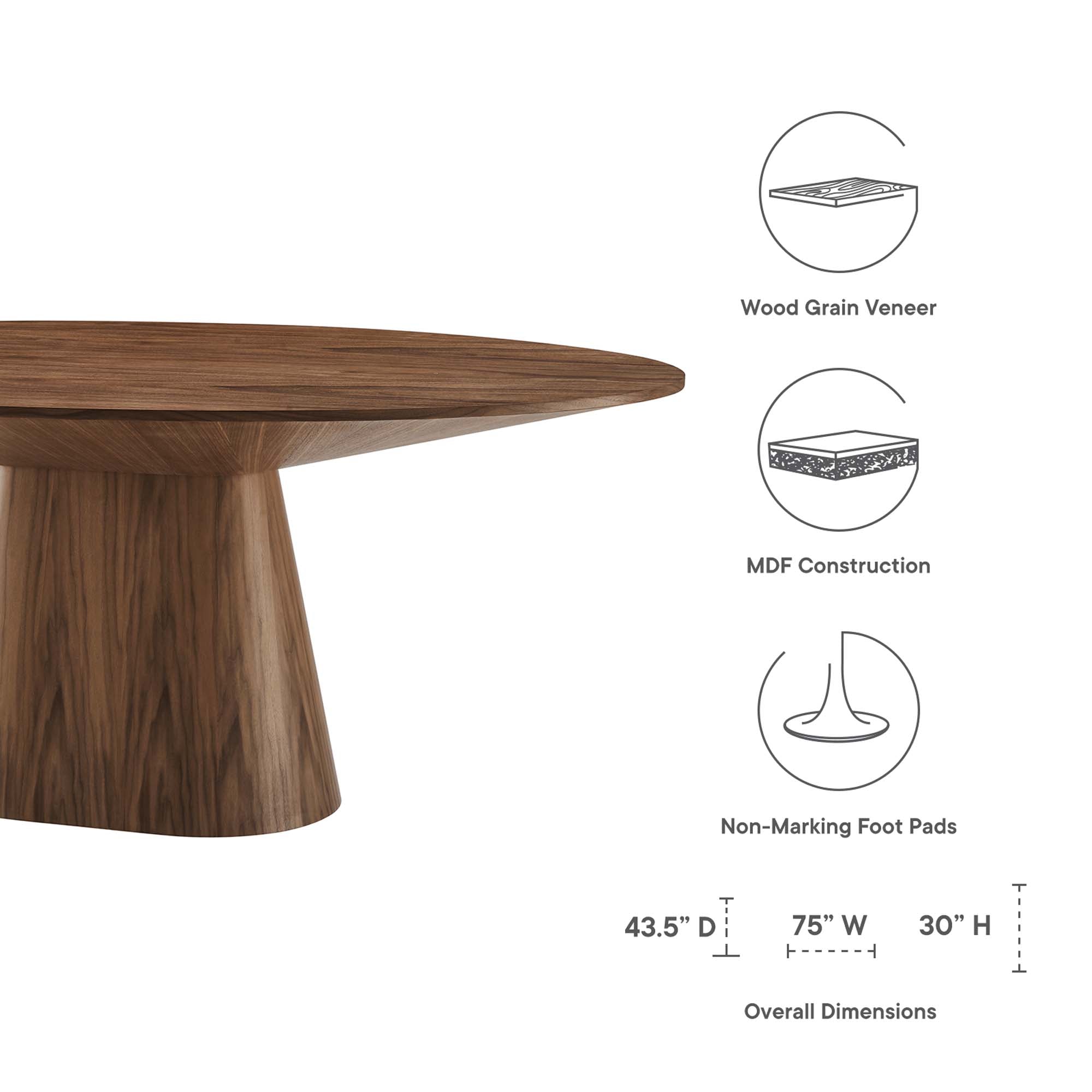 Table à manger ovale Provision de 75 po