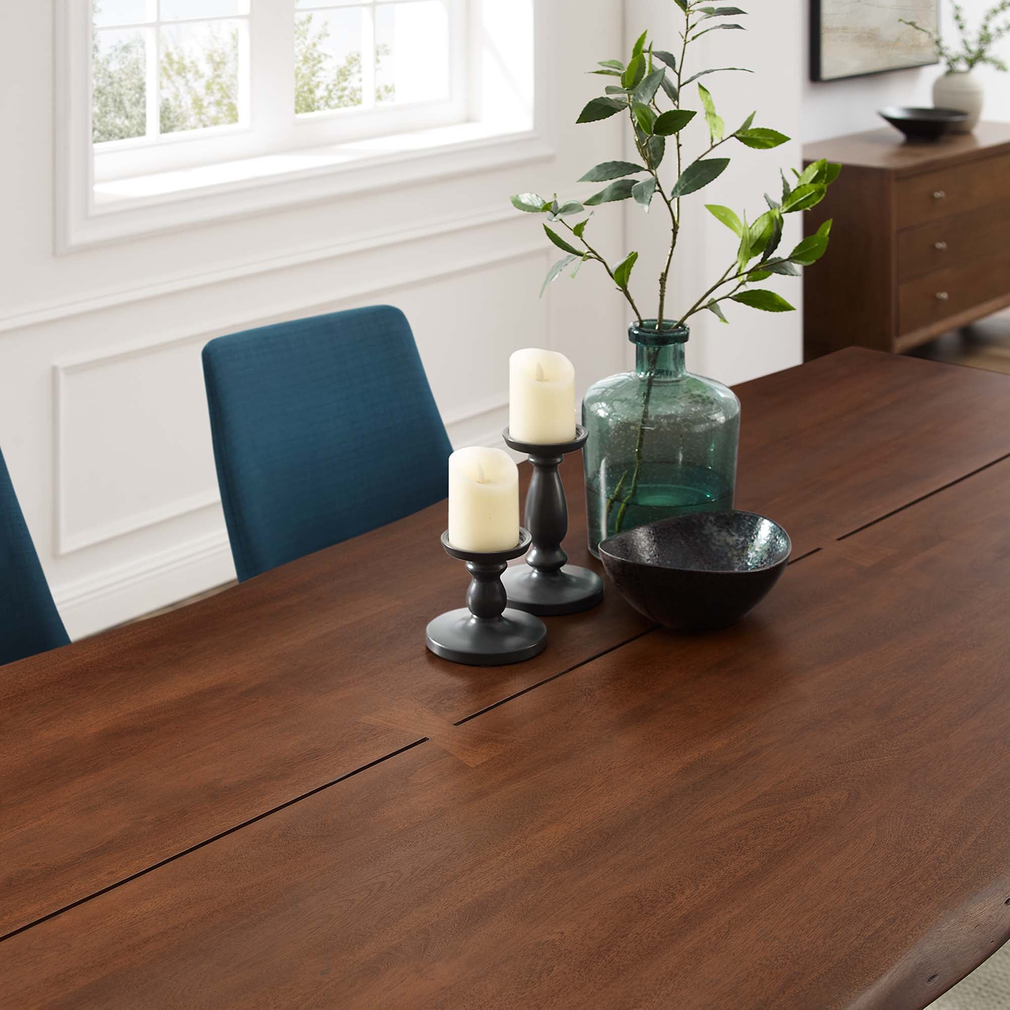 Table à manger en bois d'acacia à bords vivants Ardor de 96 po