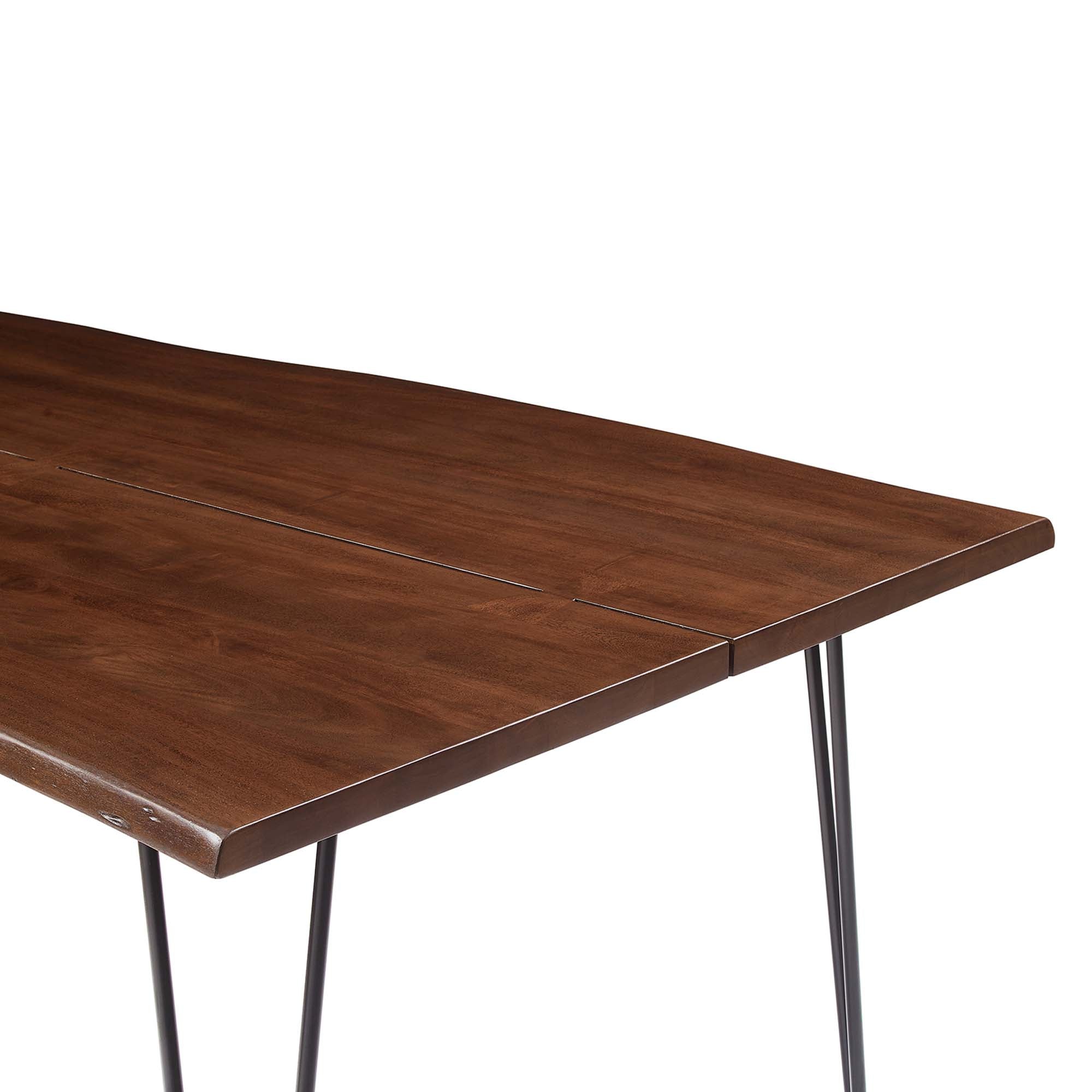 Table à manger en bois d'acacia à bords vivants Ardor de 96 po