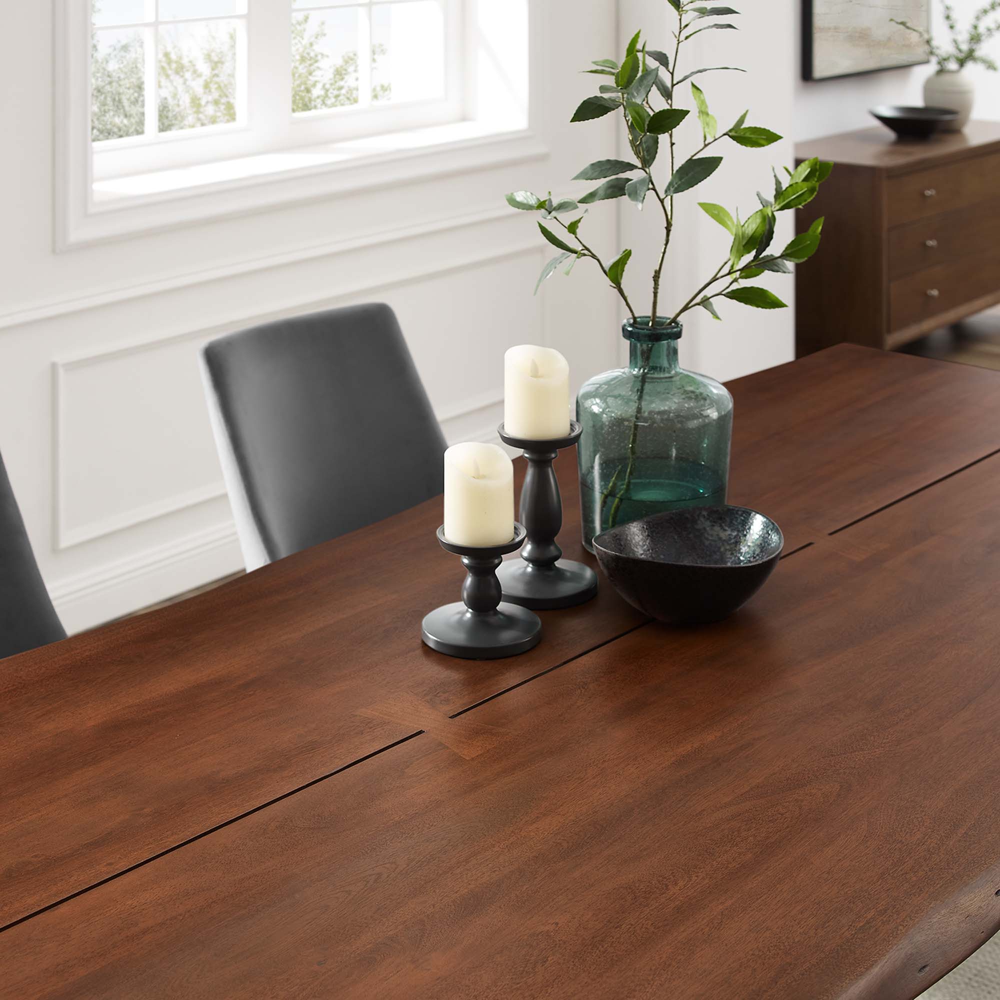 Table à manger en bois d'acacia à bords vivants Ardor de 96 po