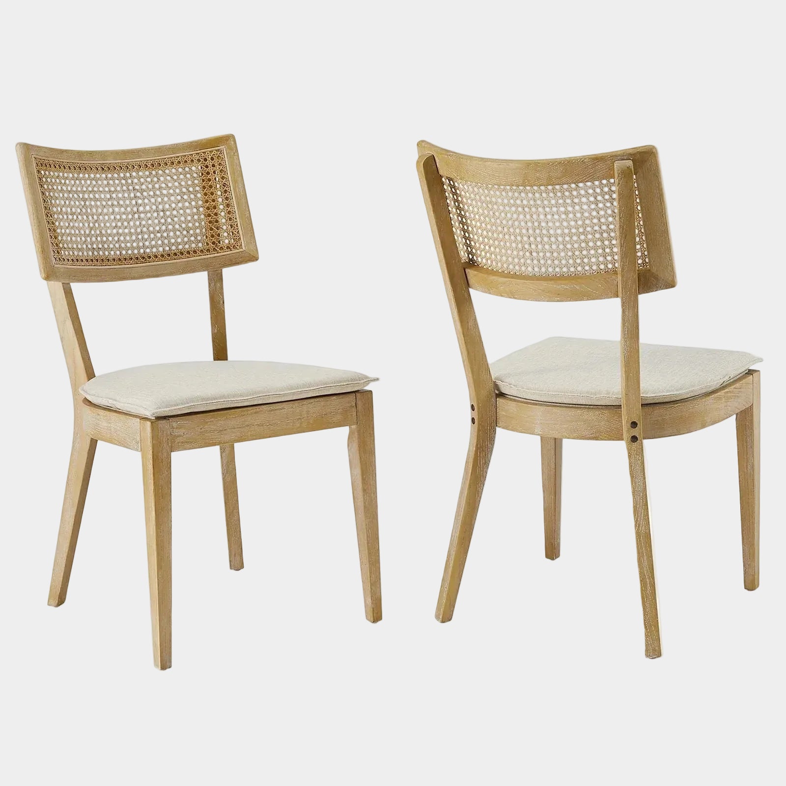 Caledonia Fabric Upholstered Wood Dining Chair Set of 2