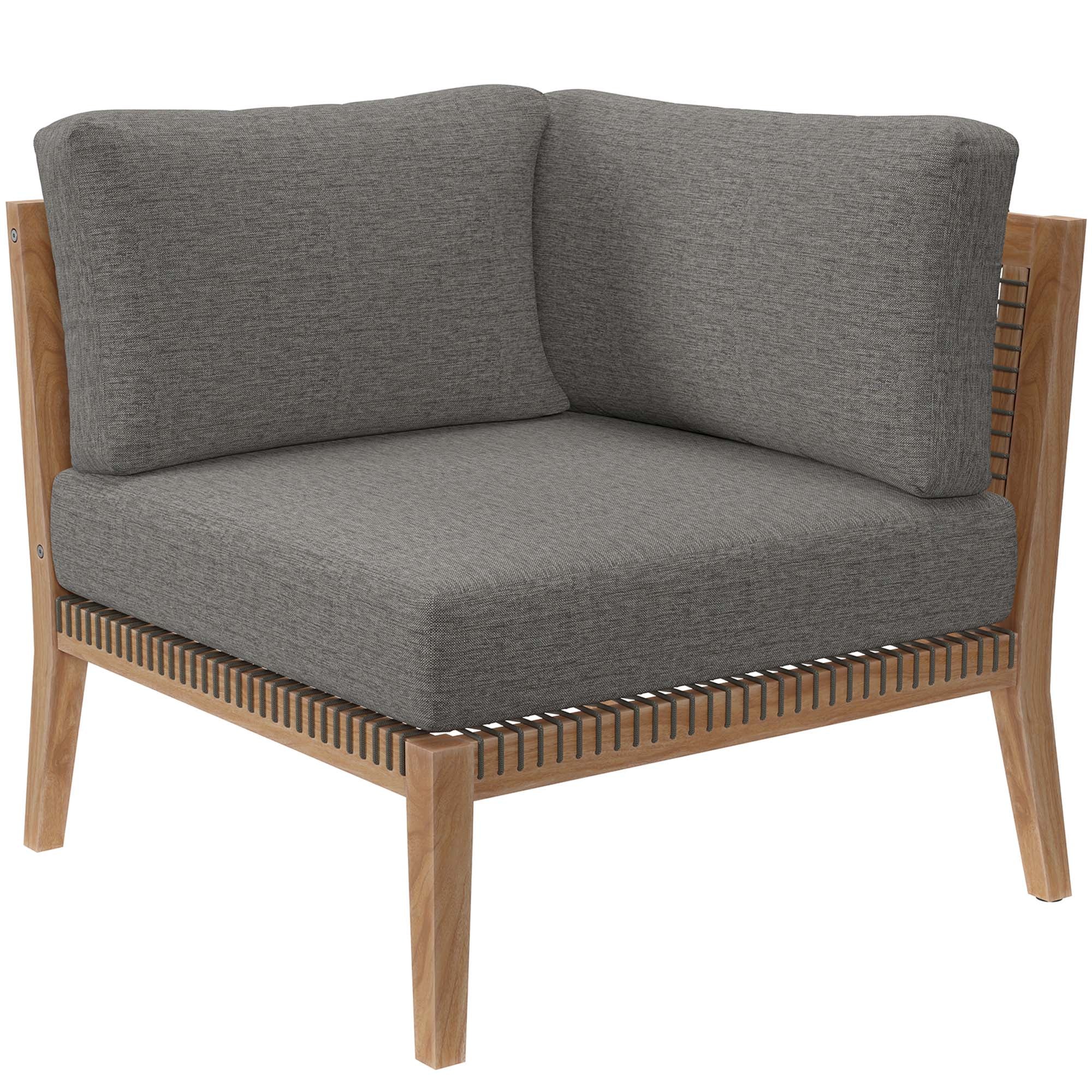 Clearwater 5-Piece Outdoor Patio Teak Wood Sectional Sofa