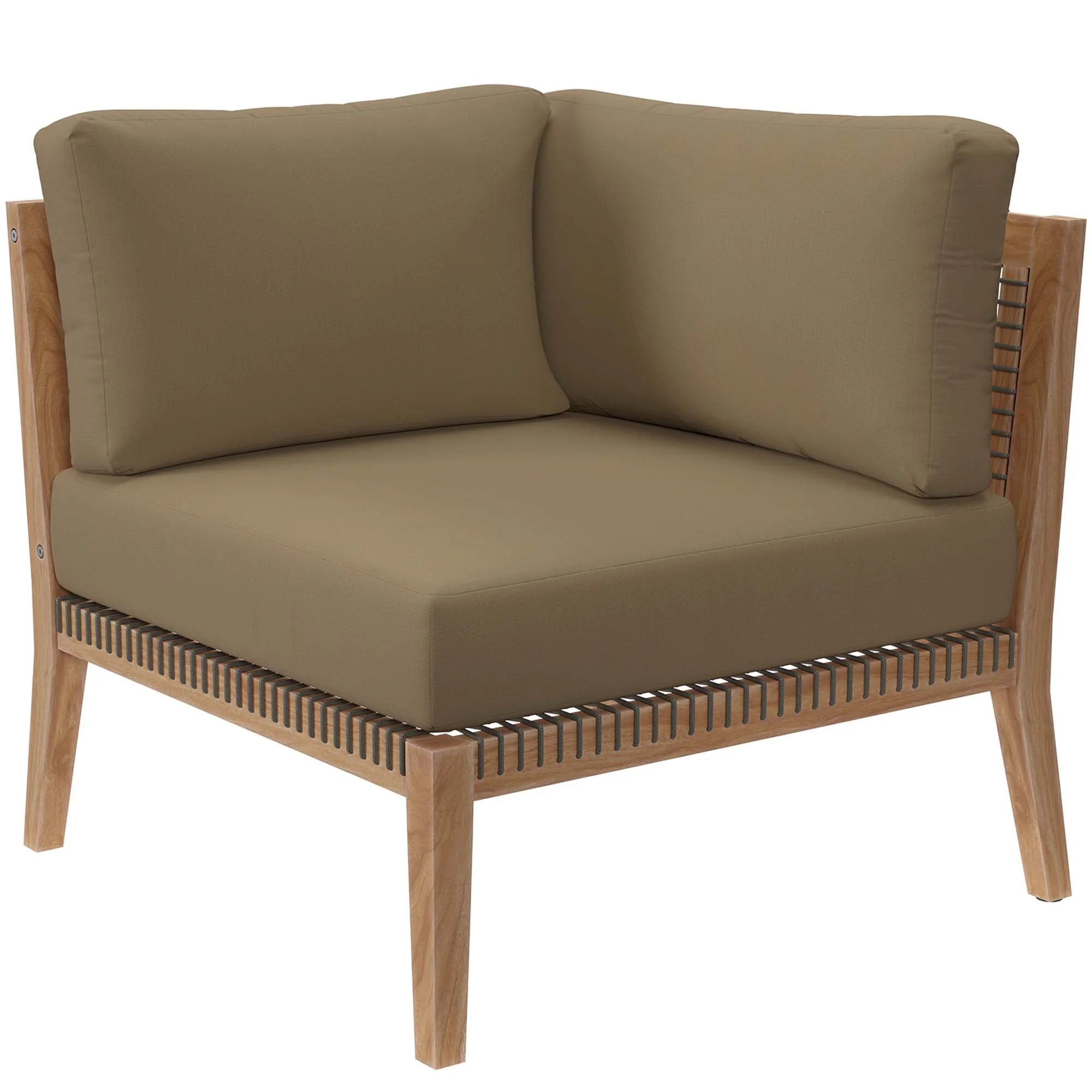 Clearwater 5-Piece Outdoor Patio Teak Wood Sectional Sofa