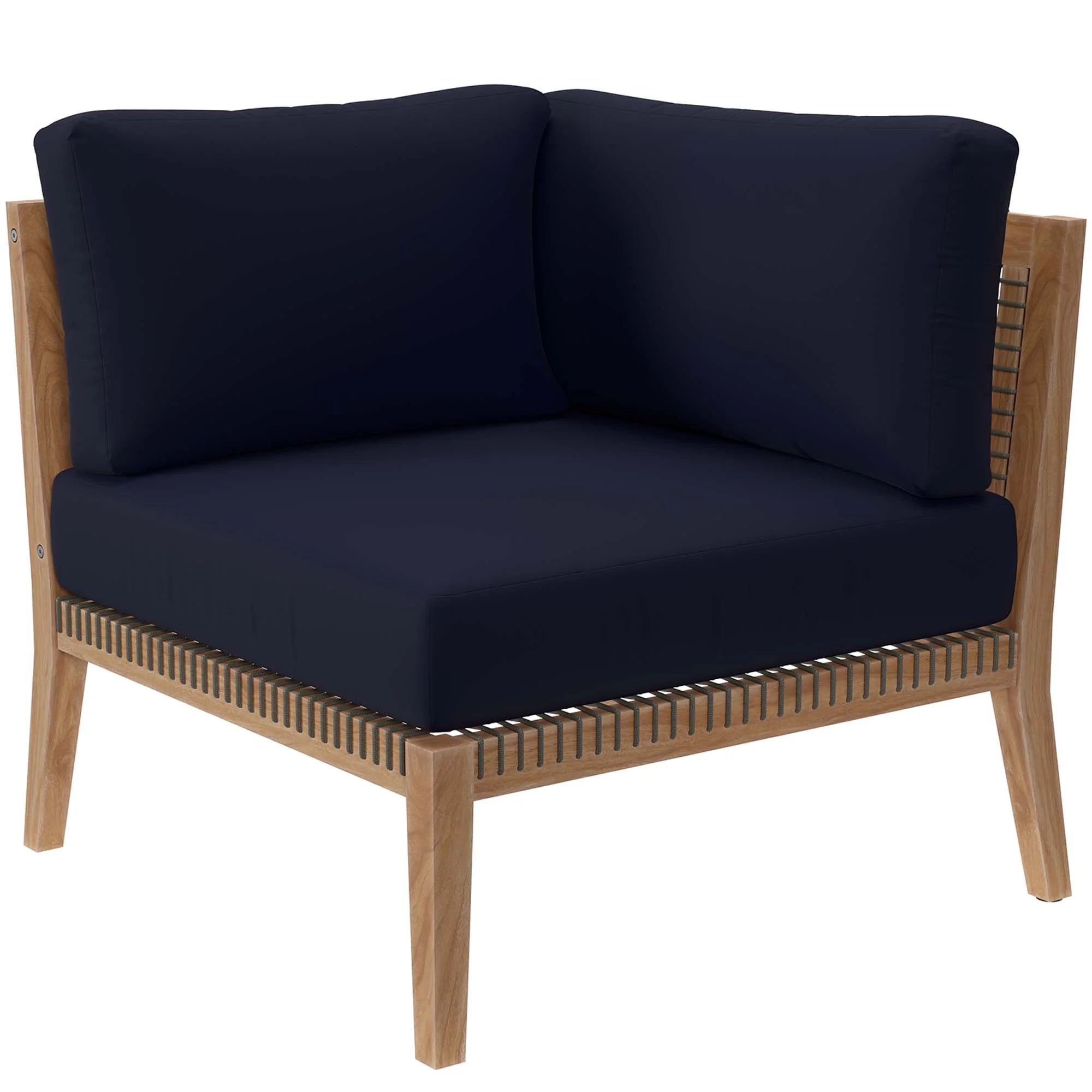 Clearwater 5-Piece Outdoor Patio Teak Wood Sectional Sofa