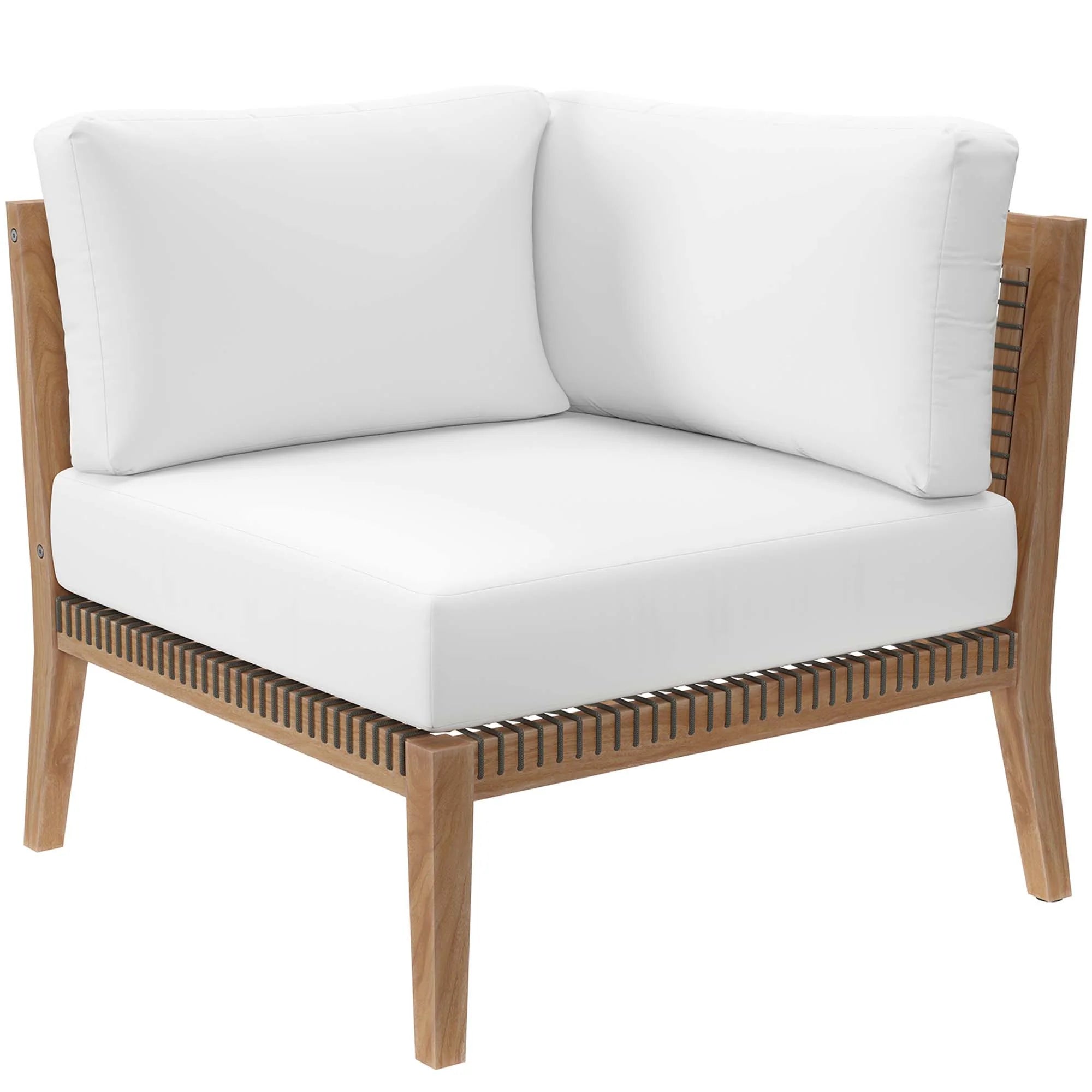 Clearwater 5-Piece Outdoor Patio Teak Wood Sectional Sofa