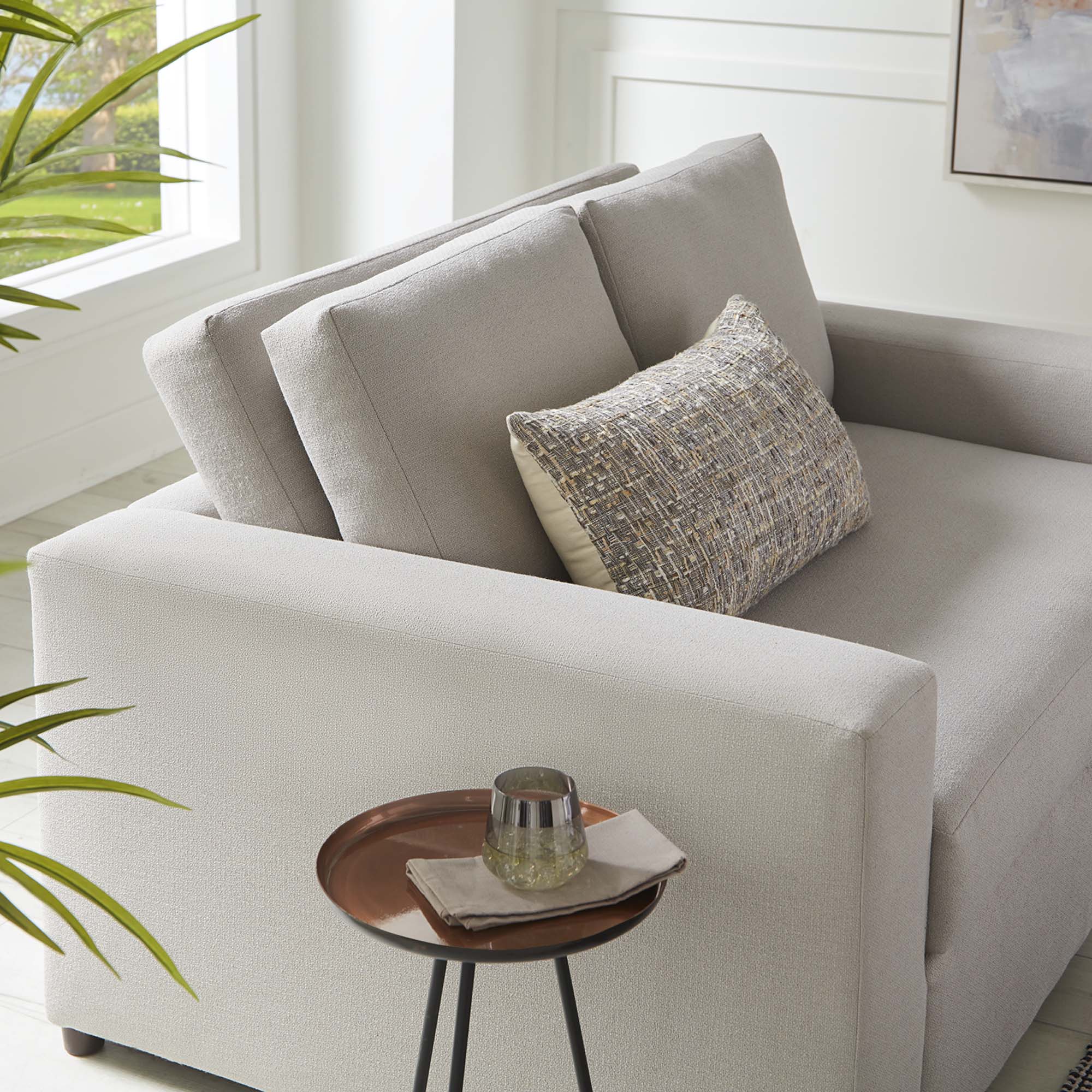 Avendale Linen Blend Loveseat in Flint Gray Linen Blend