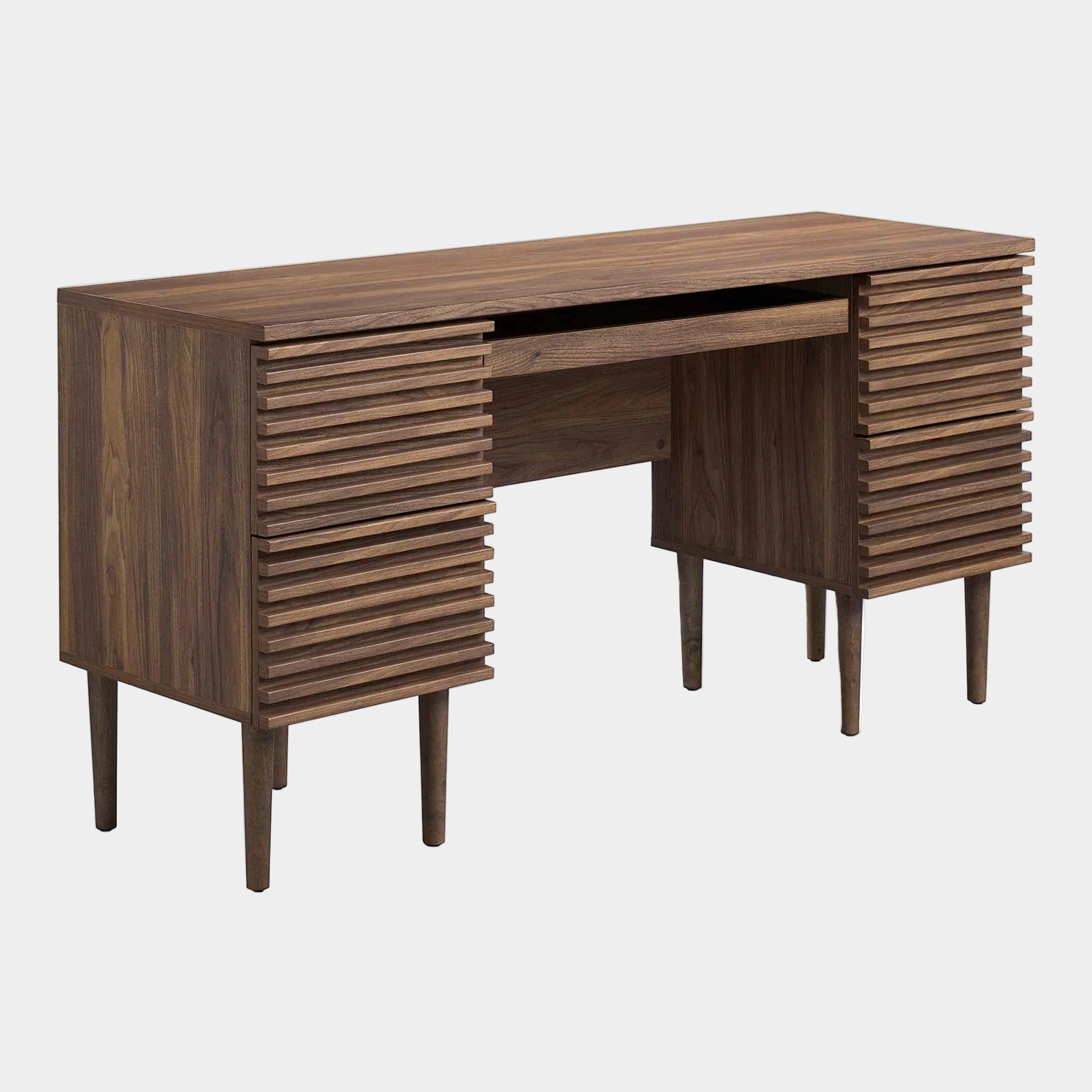 Render Office Desk in Walnut