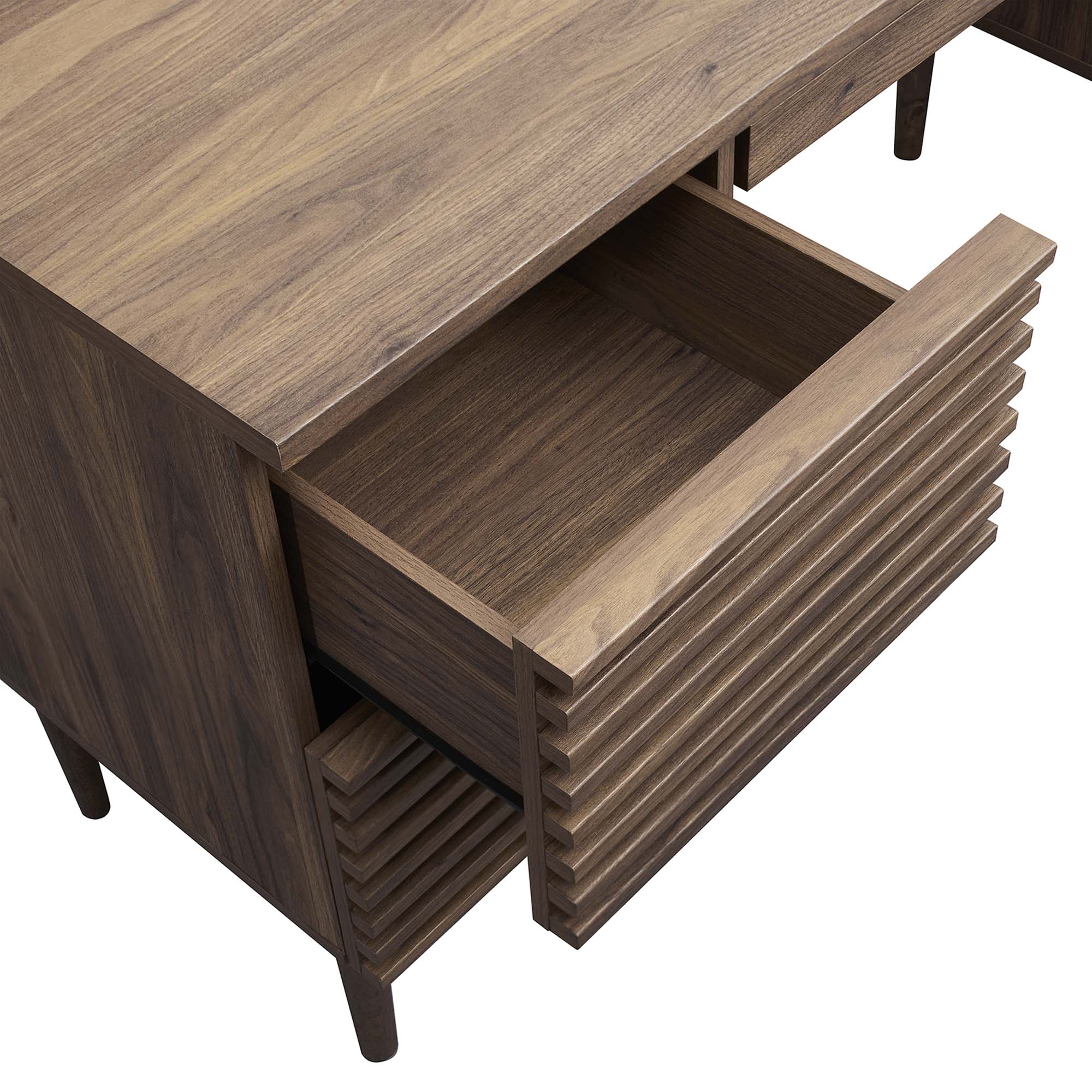 Render Office Desk in Walnut