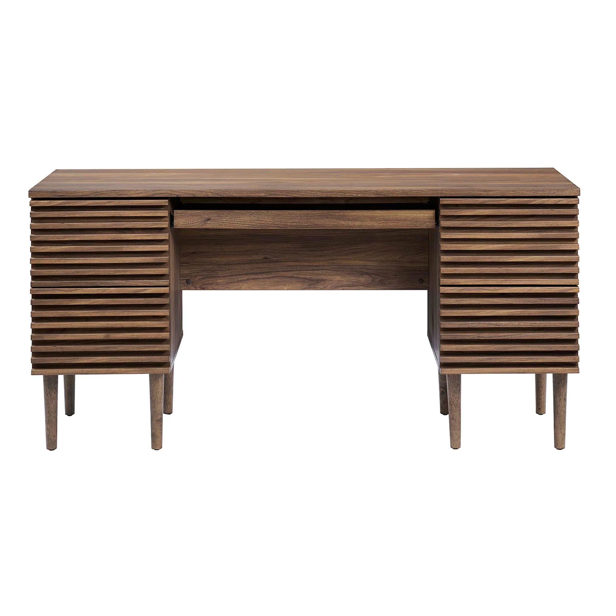 Render Office Desk in Walnut