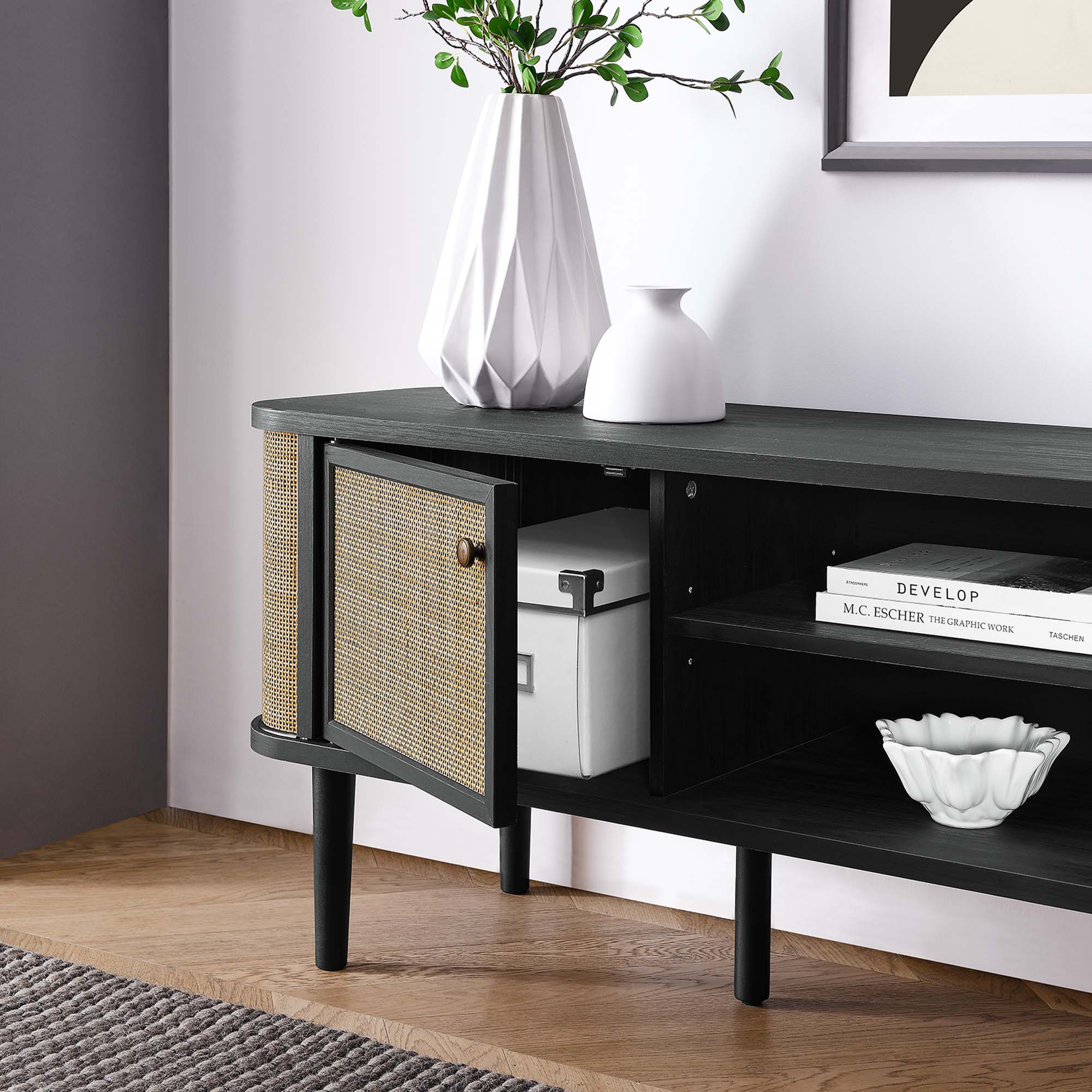 Miramar 60'' Wood TV Stand in Black