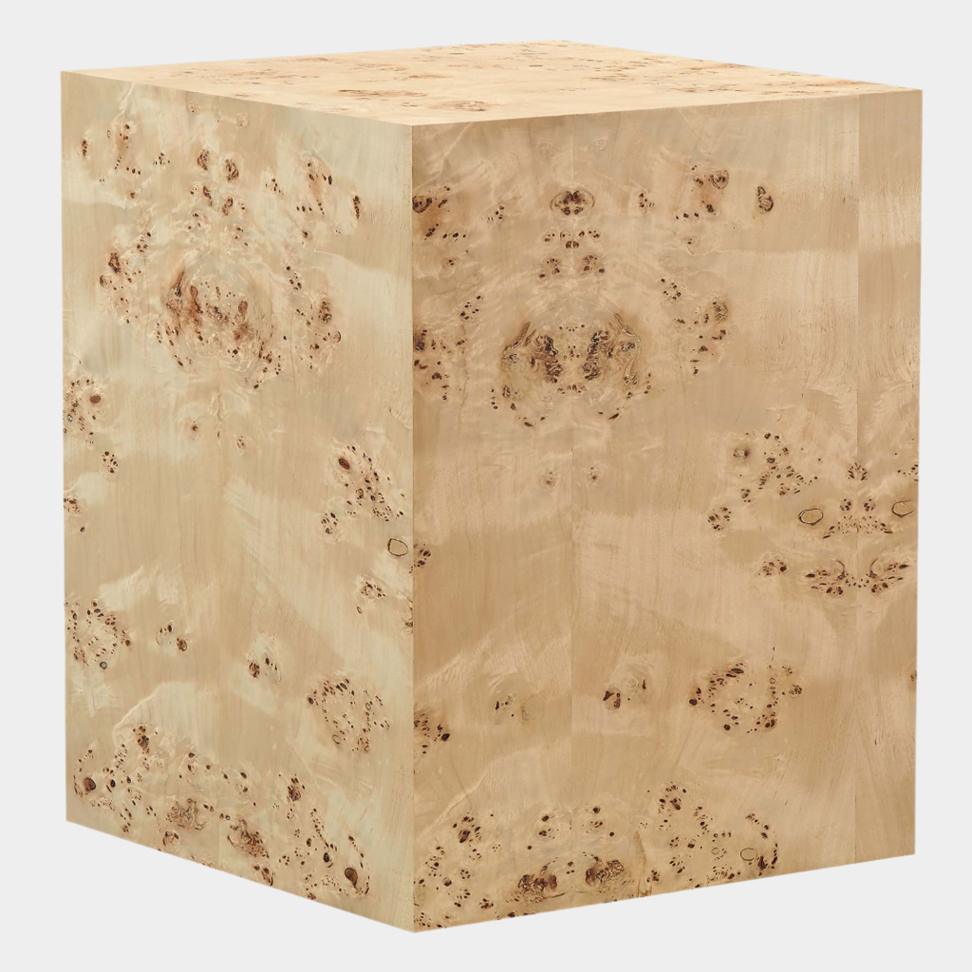 Cosmos 16" Square Burl Wood Side Table