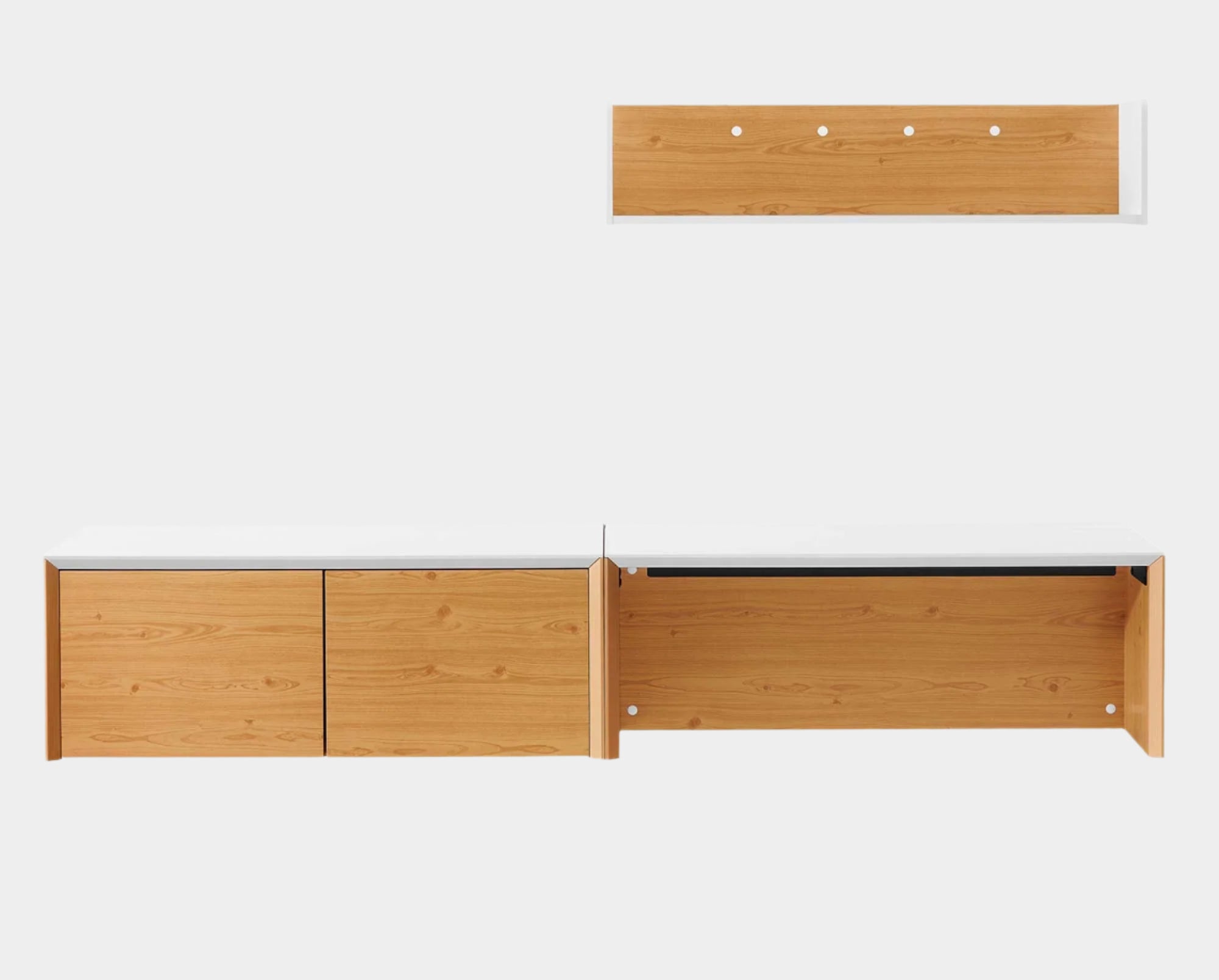 Kinetic Wall-Mount Office Desk With Cabinet and Shelf