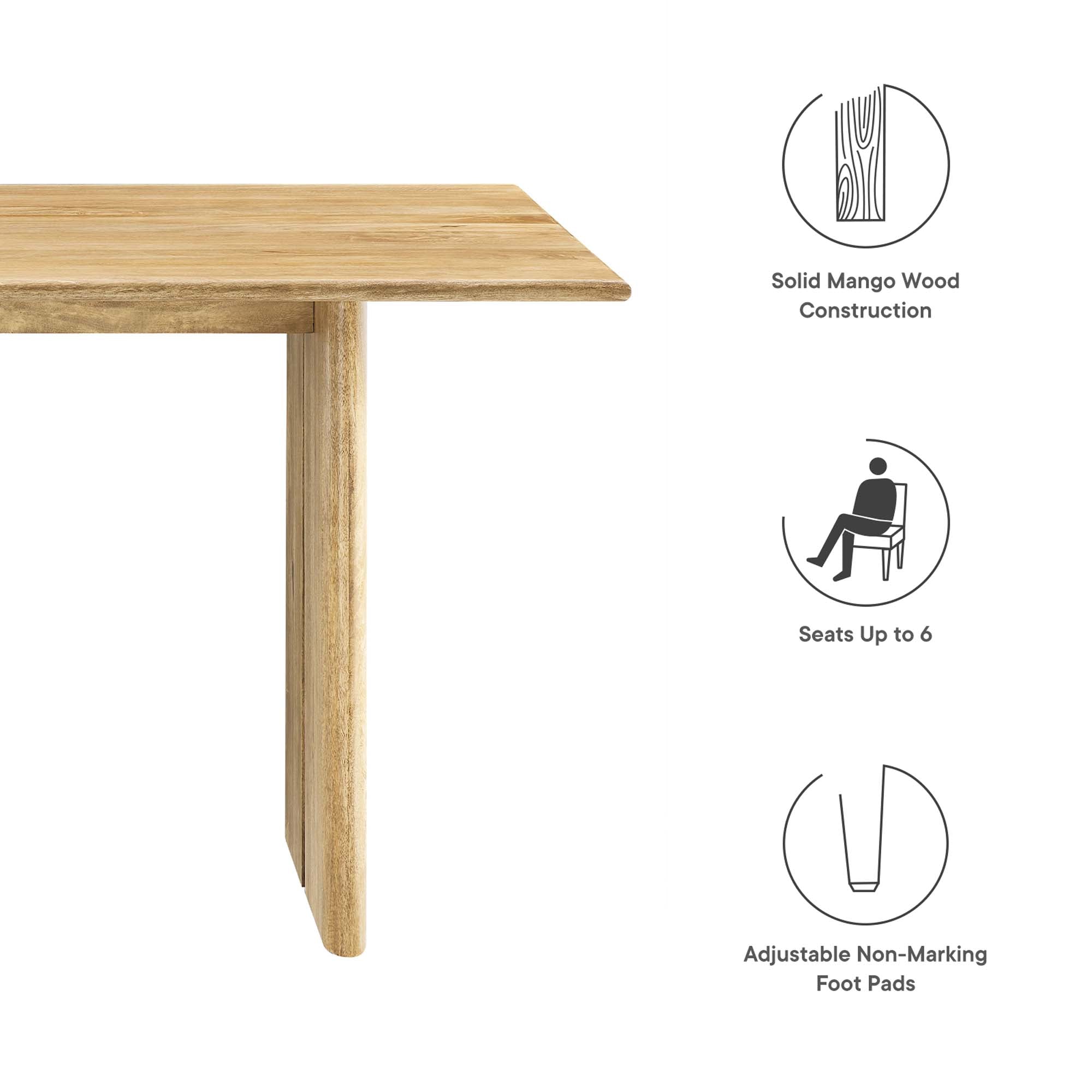Table à manger en bois Amistad 60" en noyer