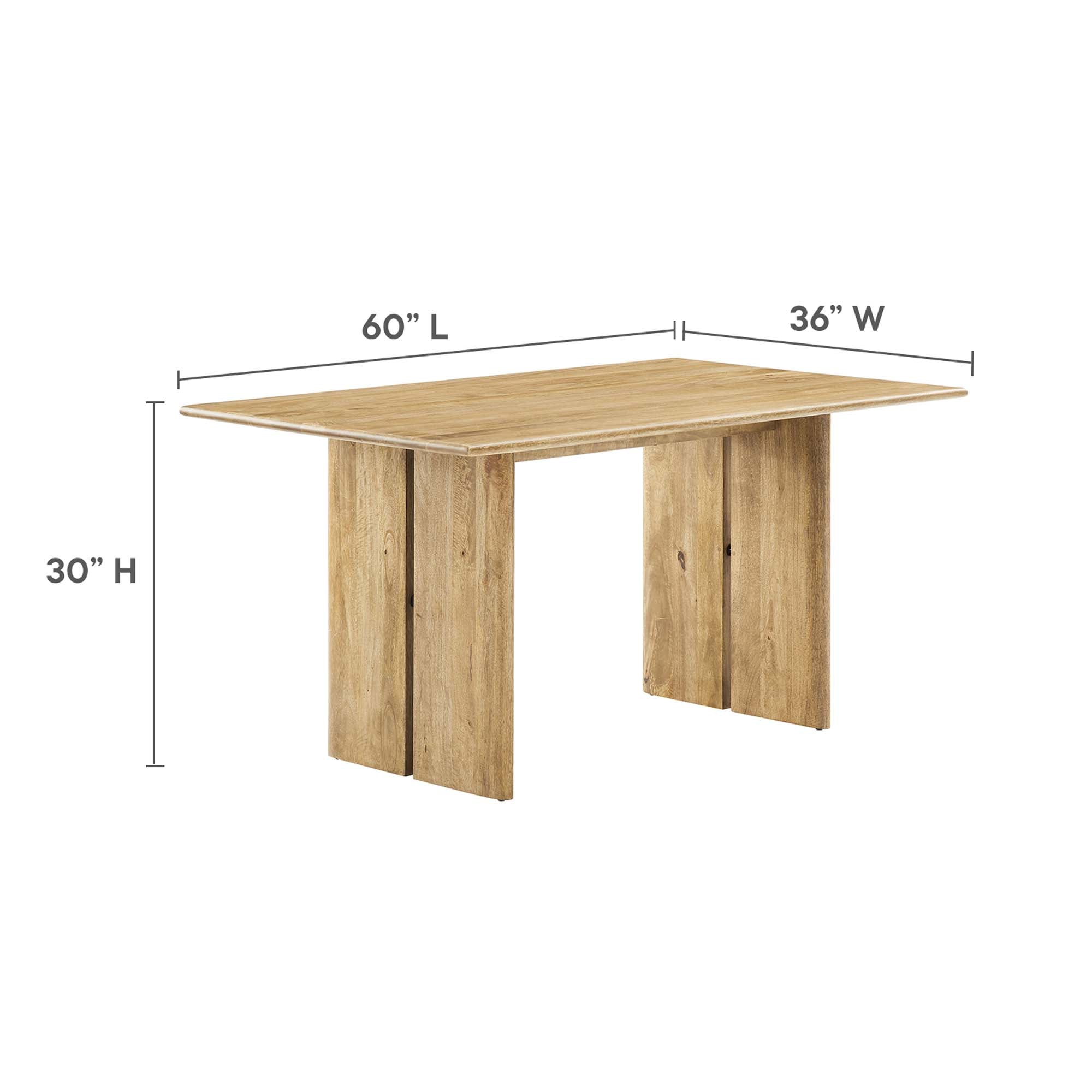Table à manger en bois Amistad 60" en noyer
