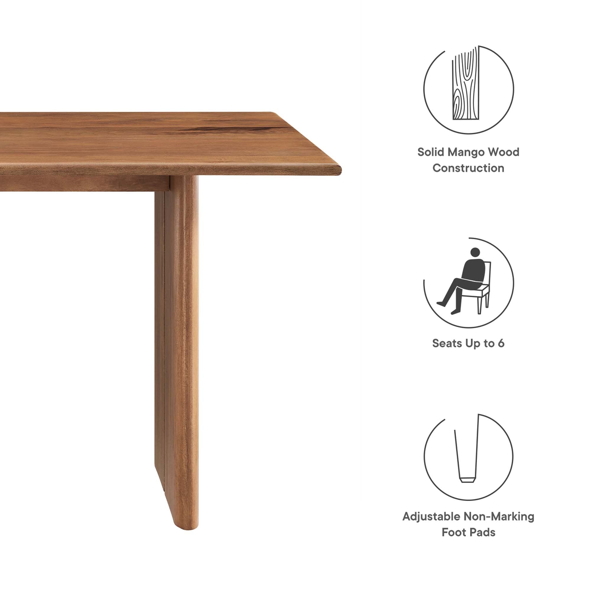 Table à manger en bois Amistad 60" en noyer