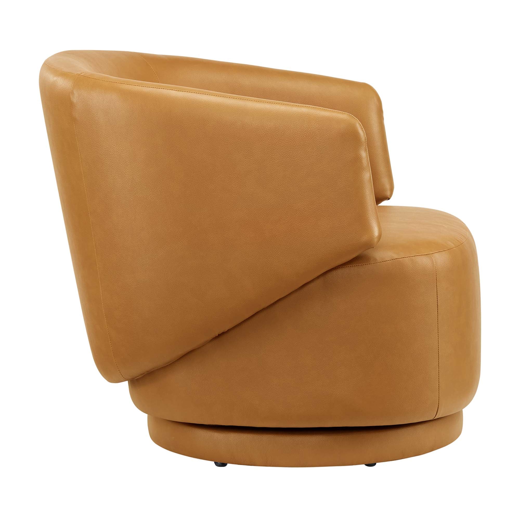 Chaise pivotante en cuir végétalien et bois Celestia