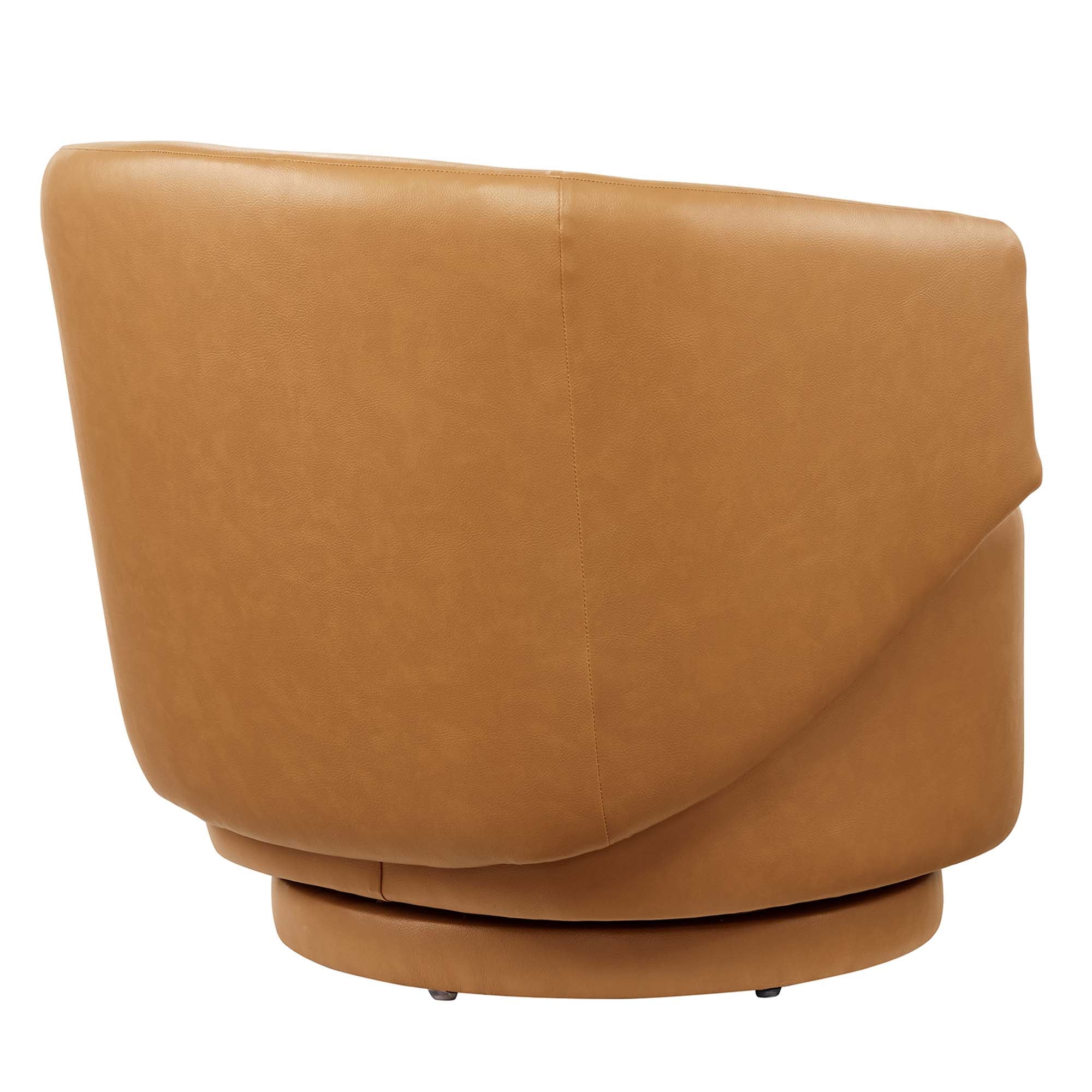 Chaise pivotante en cuir végétalien et bois Celestia