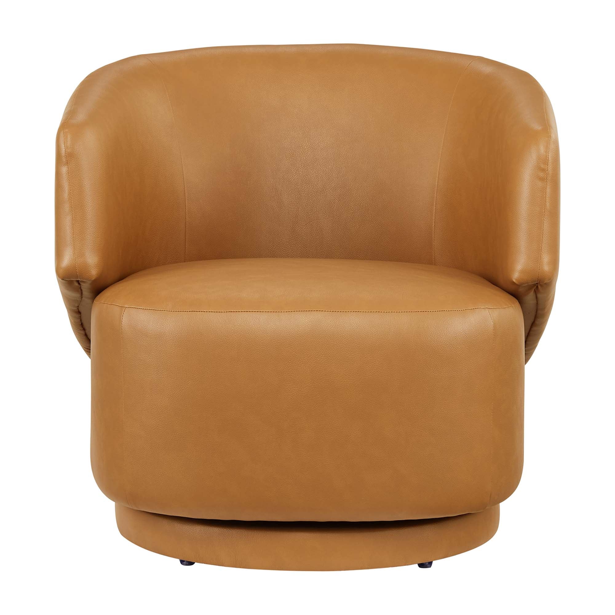 Chaise pivotante en cuir végétalien et bois Celestia