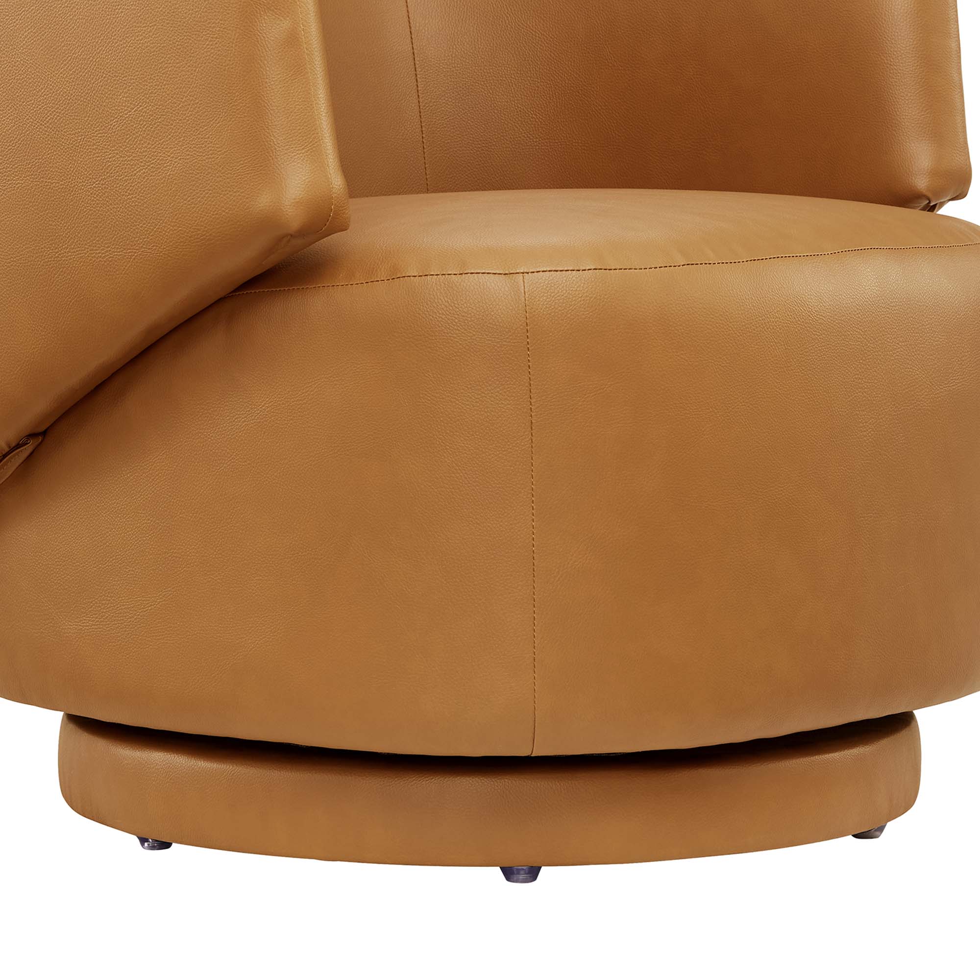 Chaise pivotante en cuir végétalien et bois Celestia