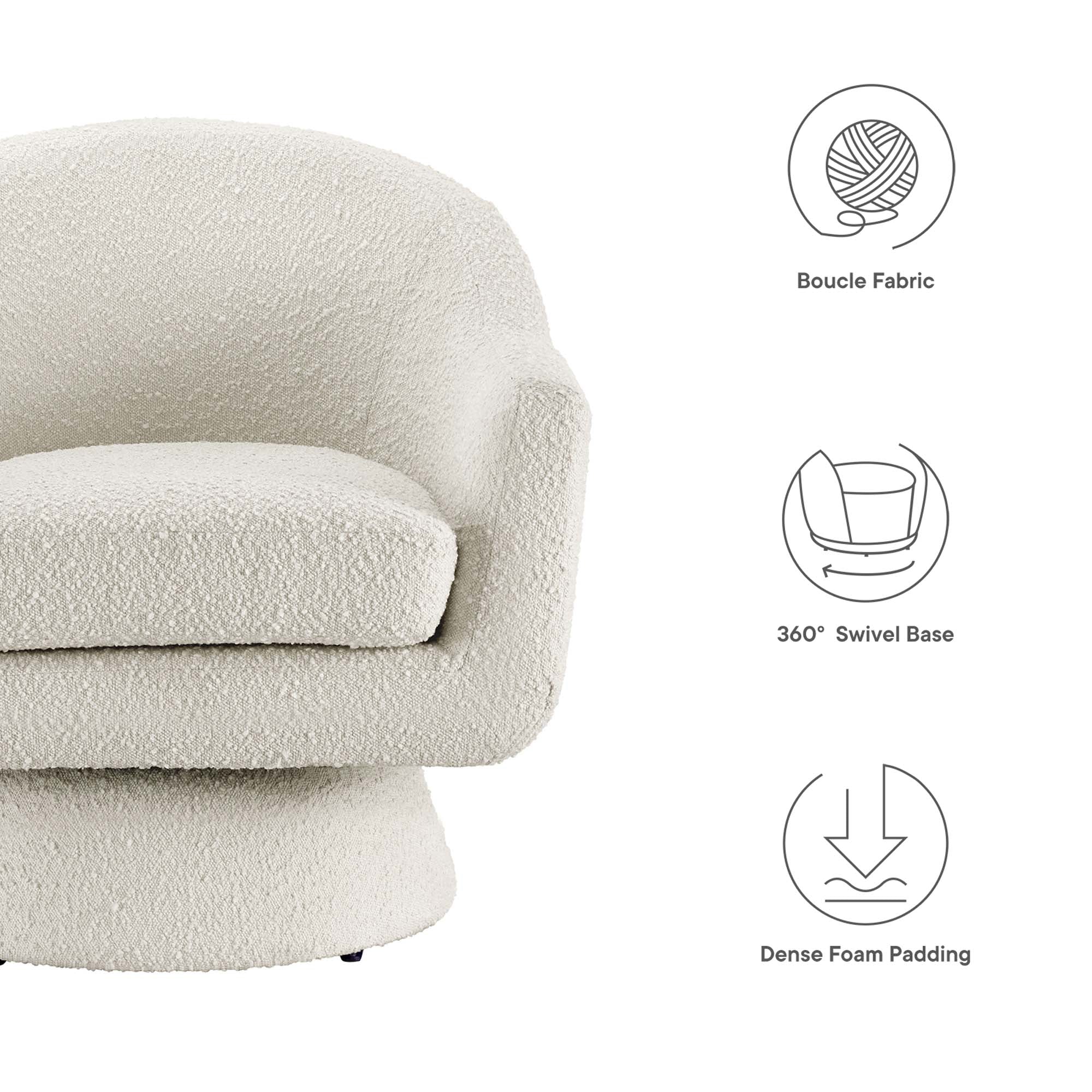 Chaise pivotante en tissu Astral Boucle
