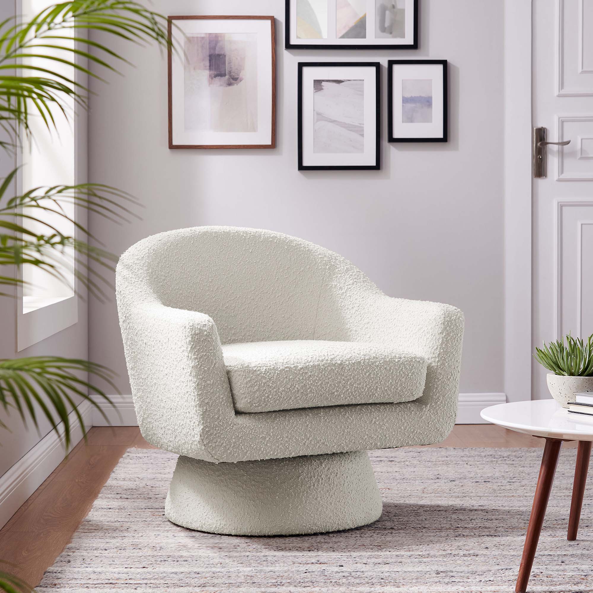Chaise pivotante en tissu Astral Boucle
