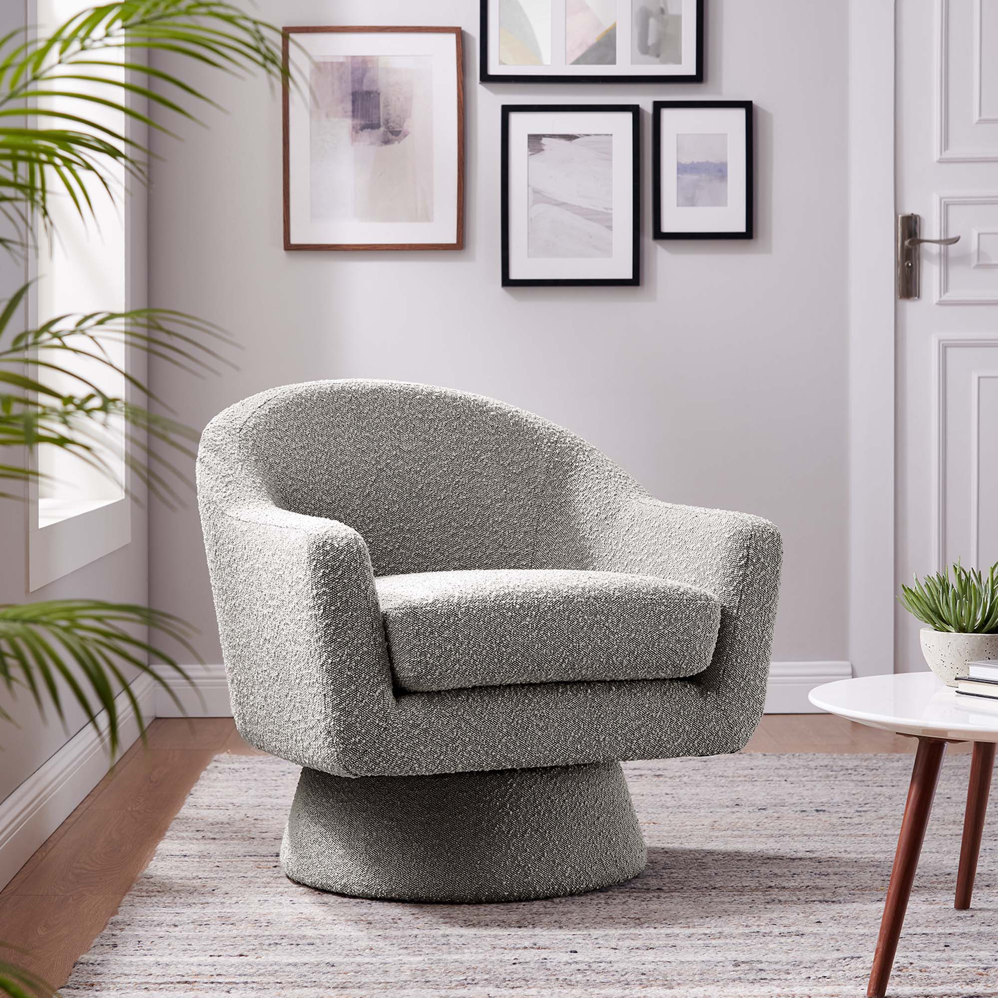 Chaise pivotante en tissu Astral Boucle