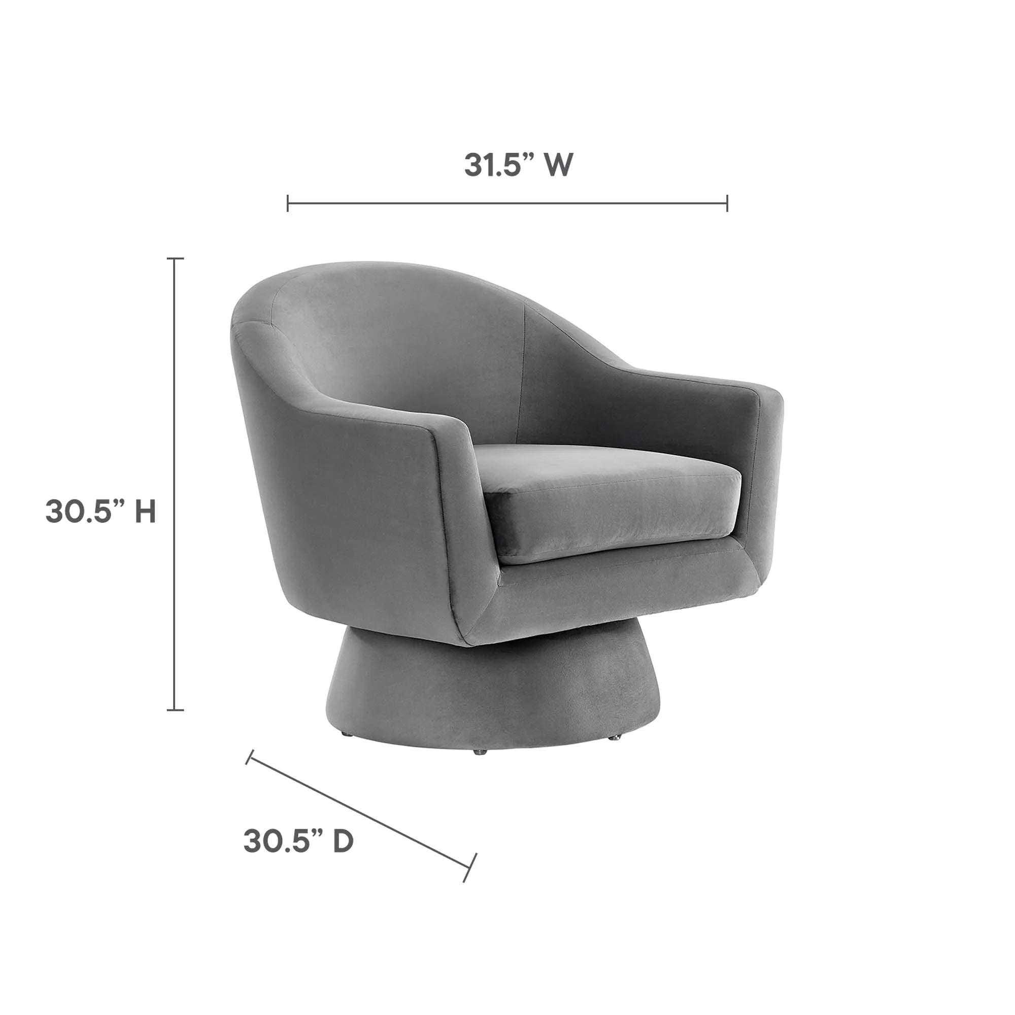 Chaise pivotante en tissu velours et bois Astral Performance