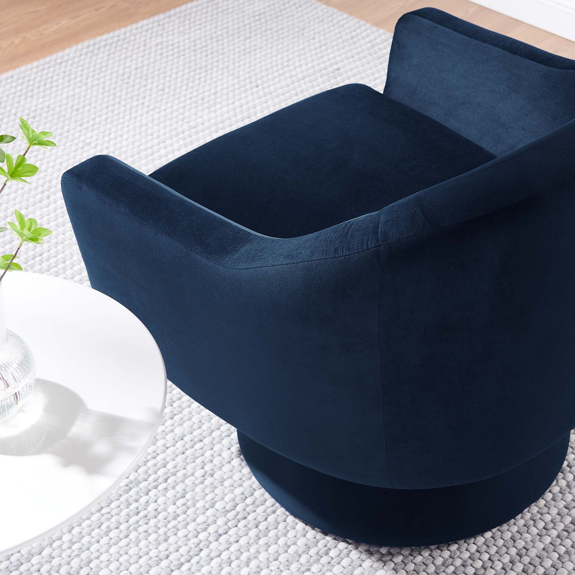 Chaise pivotante en tissu velours et bois Astral Performance