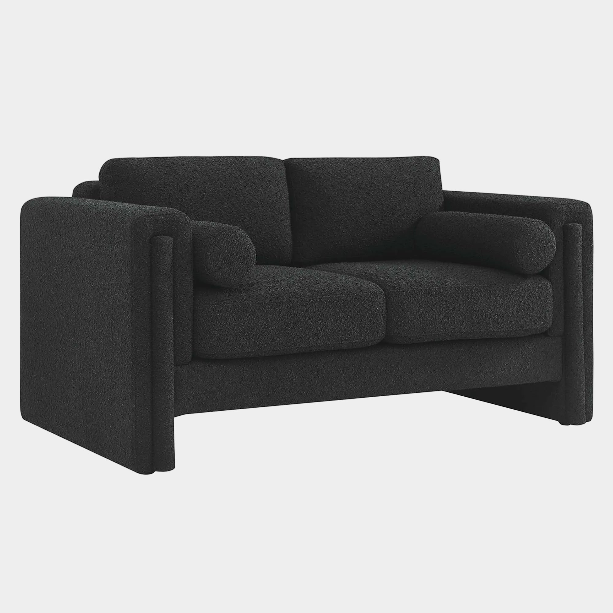 Visible Boucle Fabric Loveseat