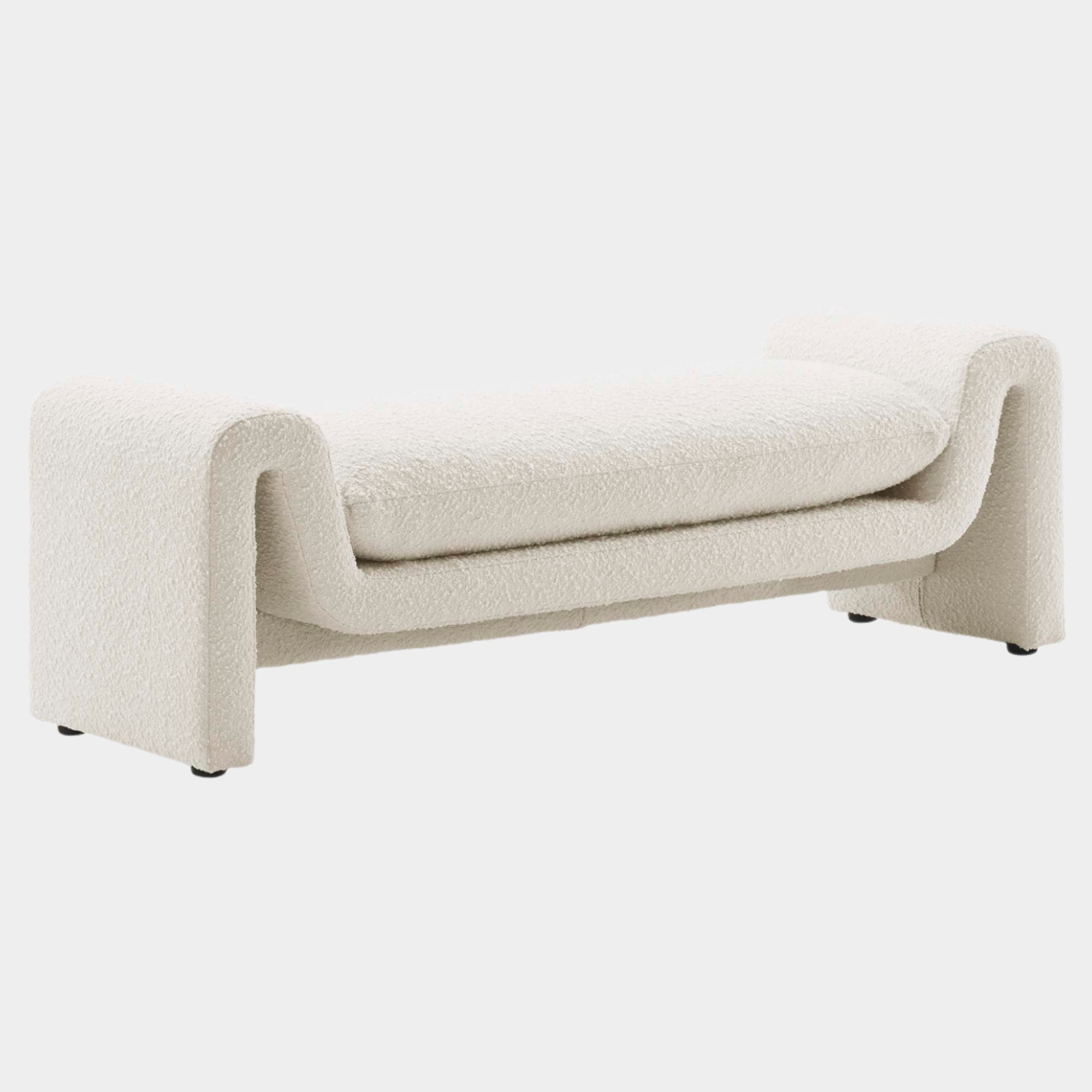 Waverly Boucle Fabric Bench