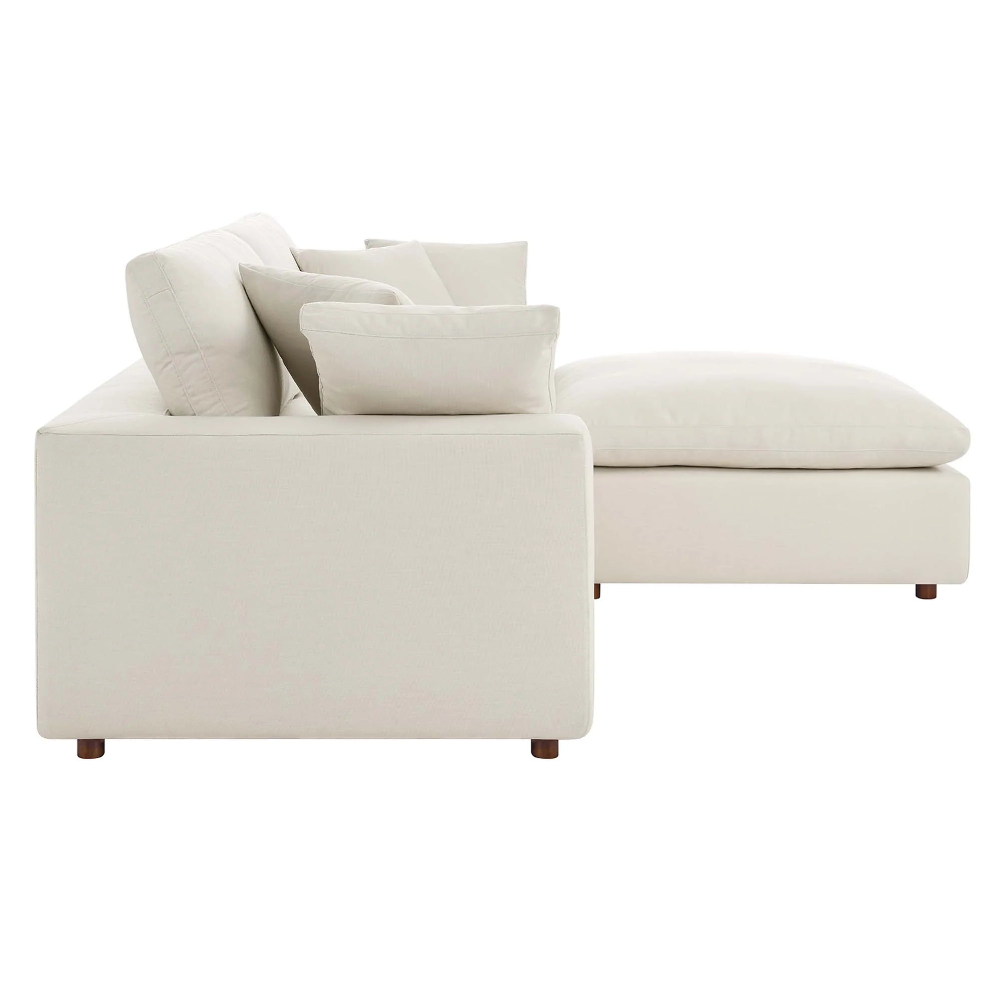 Commix Down Filled Overstuffed Sectional Sofa and Ottoman Set
