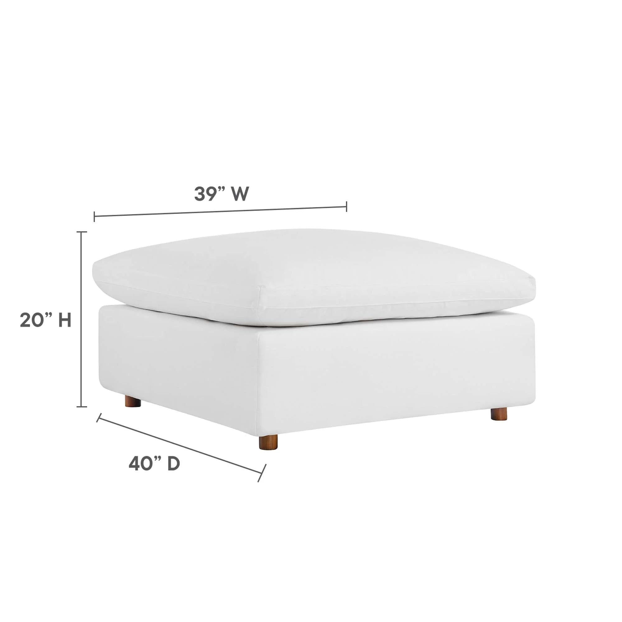 Commix Down Filled Overstuffed Sectional Sofa and Ottoman Set