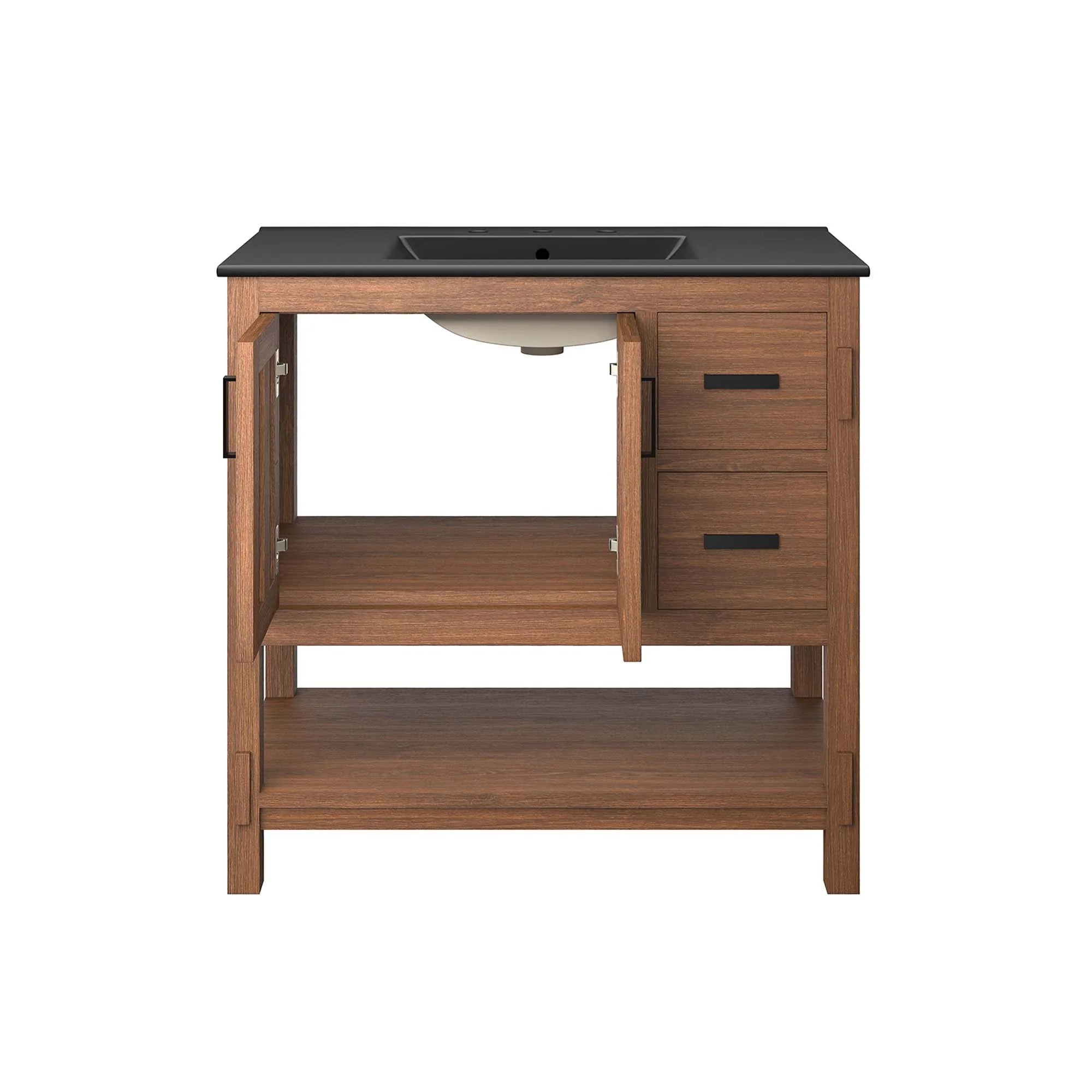 Meuble-lavabo de salle de bain en bois Ashlyn inclus